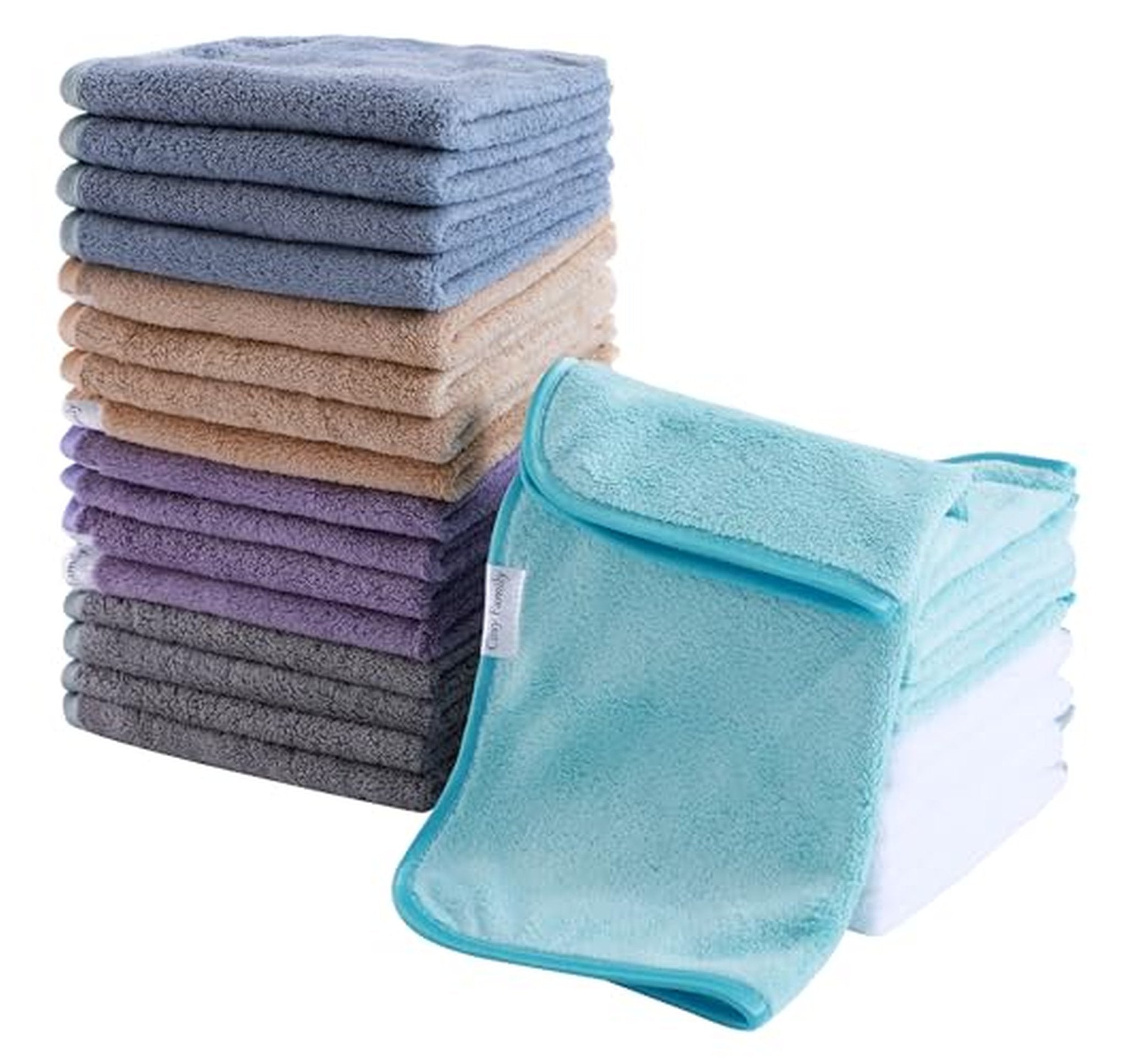 24 Pack Soft Quick-Dry Washcloths Set