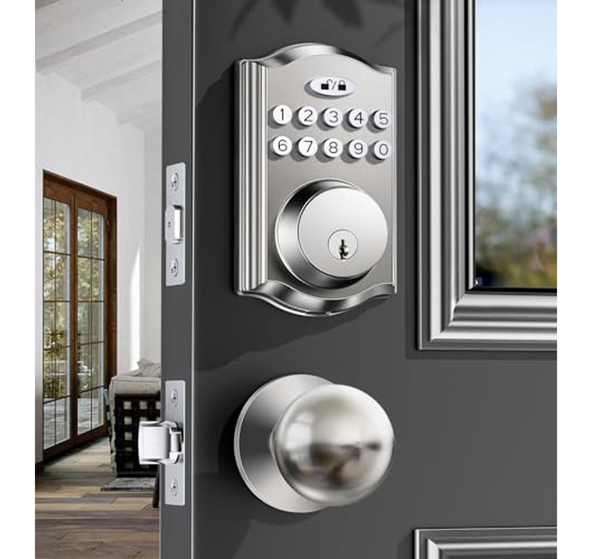 Keyless Electronic Keypad Deadbolt Lock with Handle Set