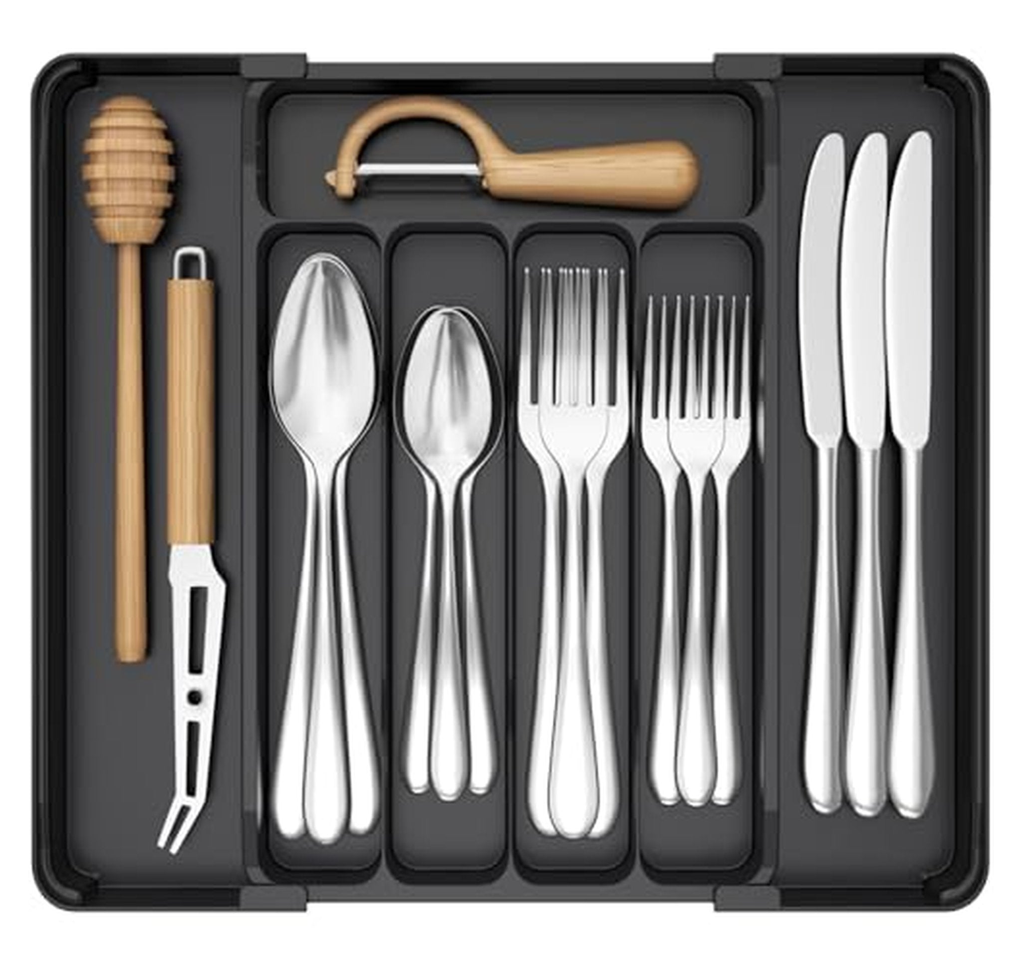 Expandable Silverware Drawer Organizer Utensil Tray