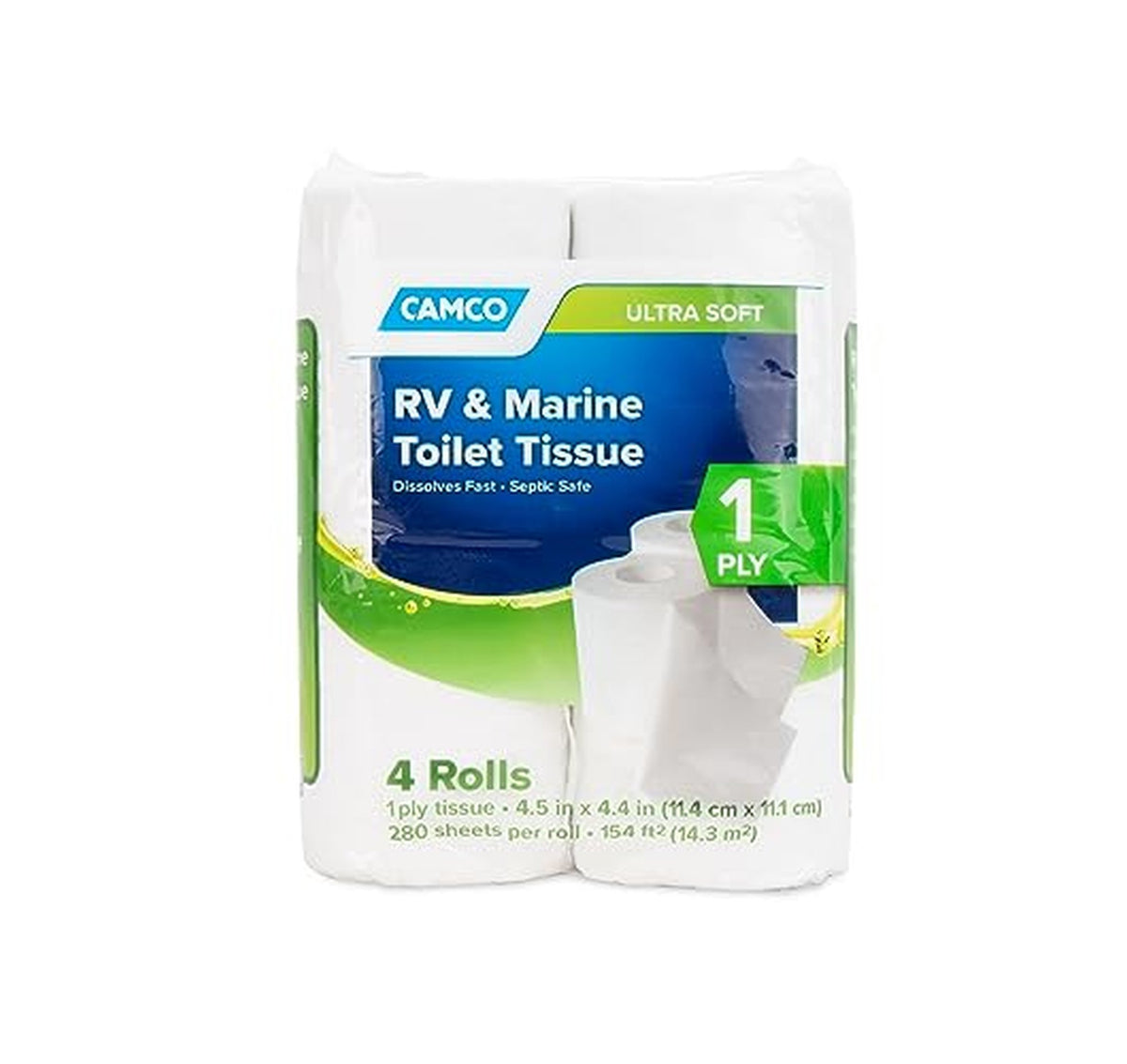 4 Pack Camco Rapid-Dissolve RV Toilet Paper