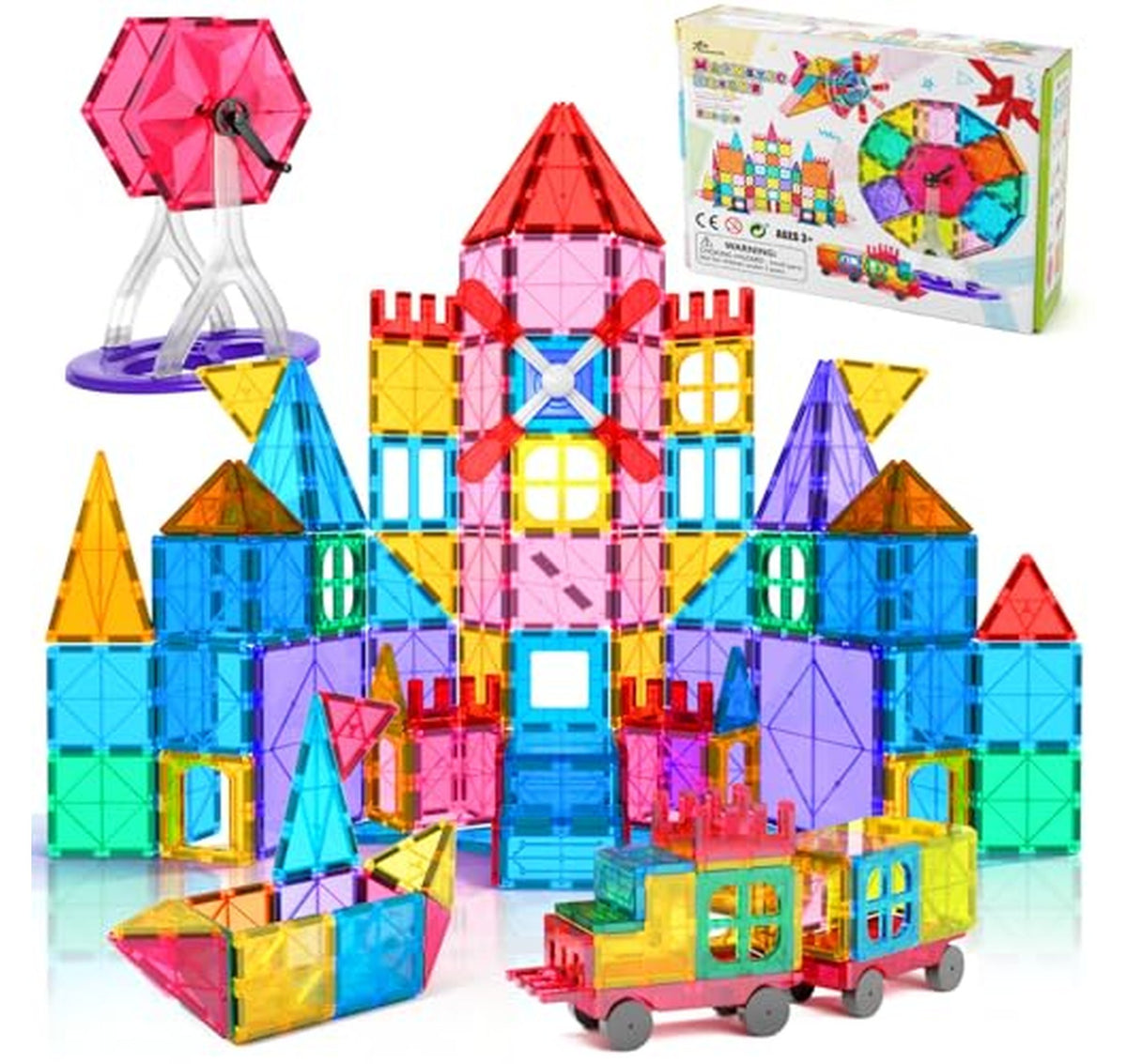 100 Piece Magnetic Tiles STEM Building Blocks Set