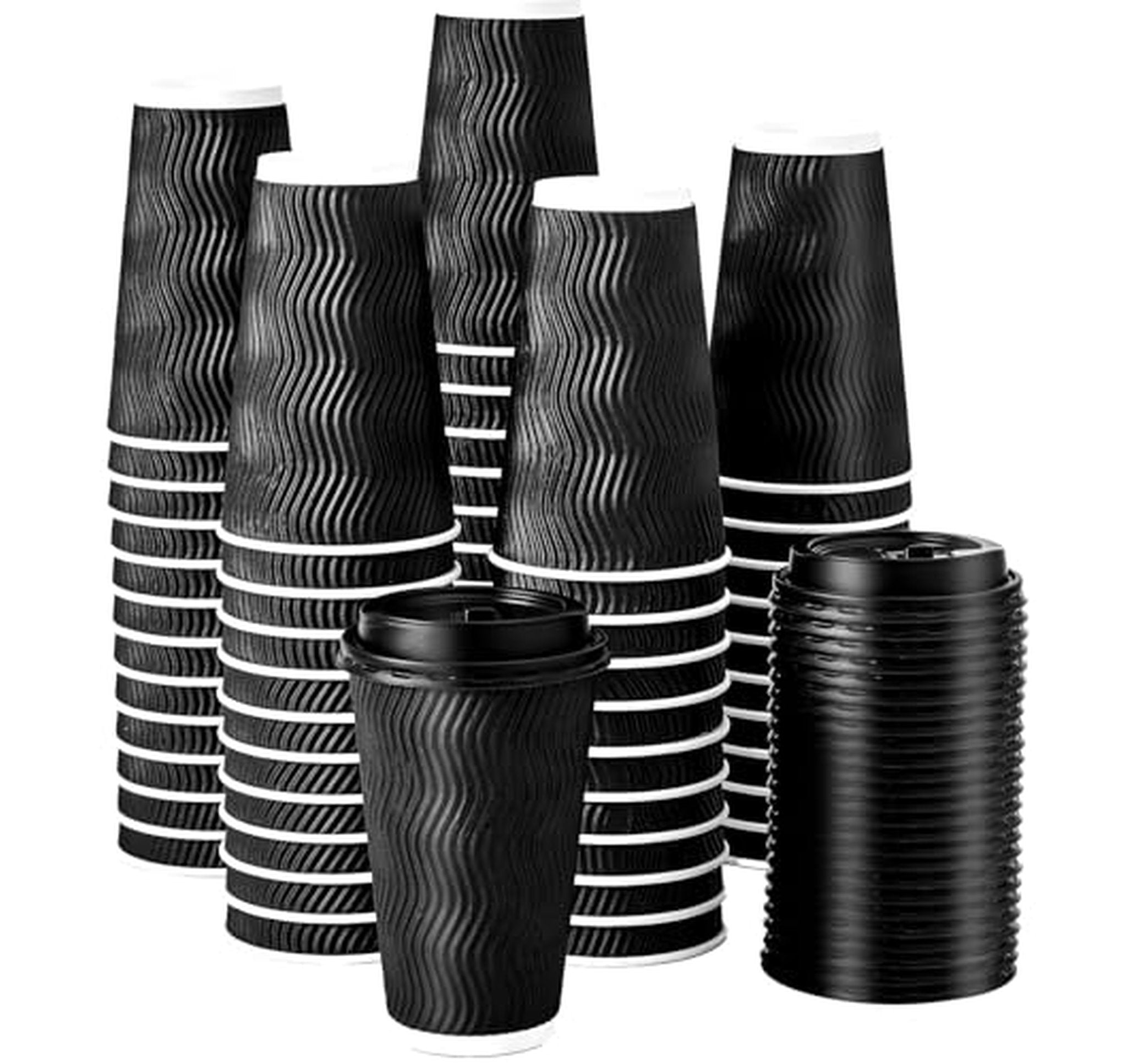 60 Pack Insulated 16 oz Disposable Coffee Cups