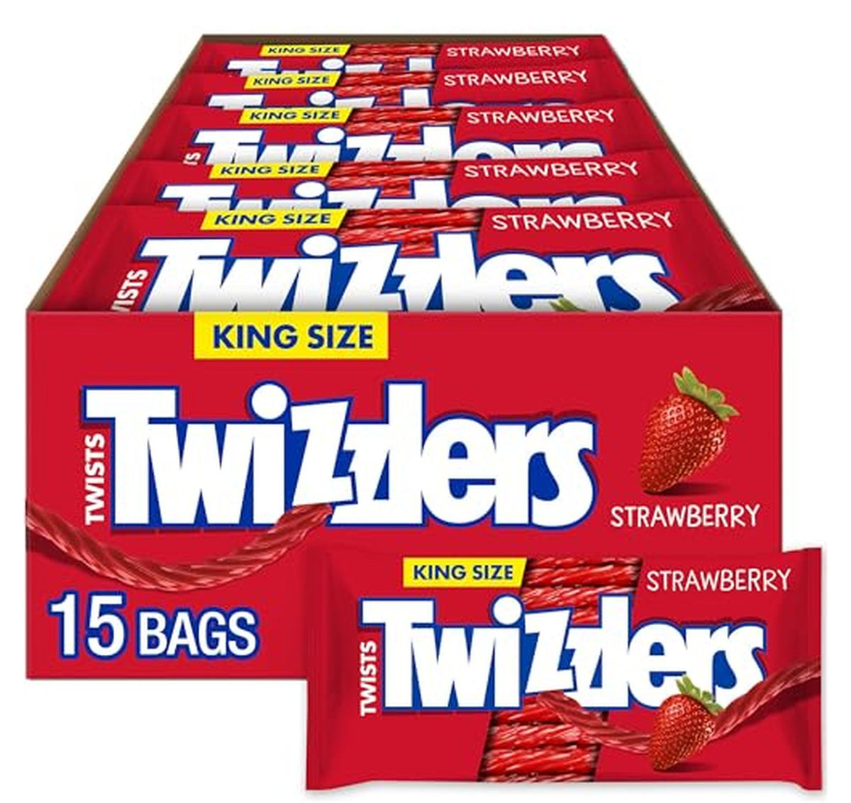 15 Pack Twizzlers Strawberry Twists Chewy Candy