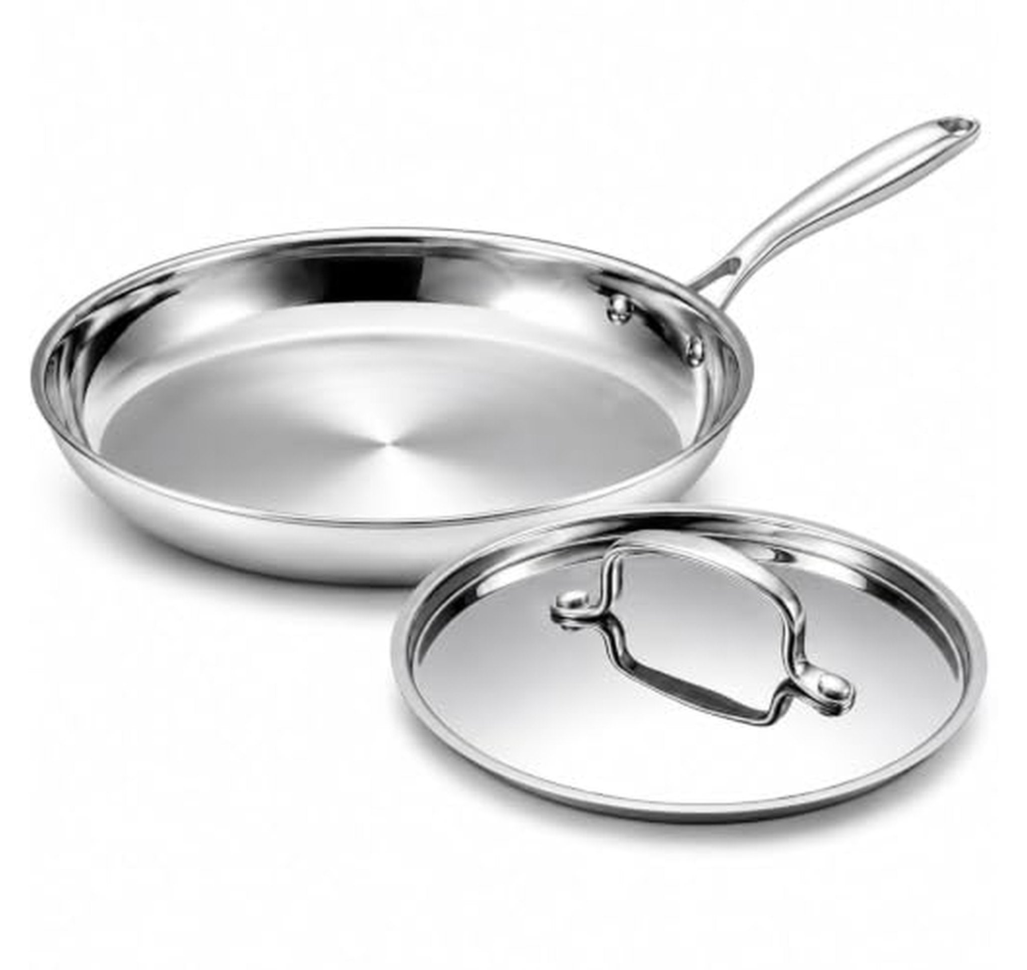 12-Inch Stainless Steel Frying Pan with Lid