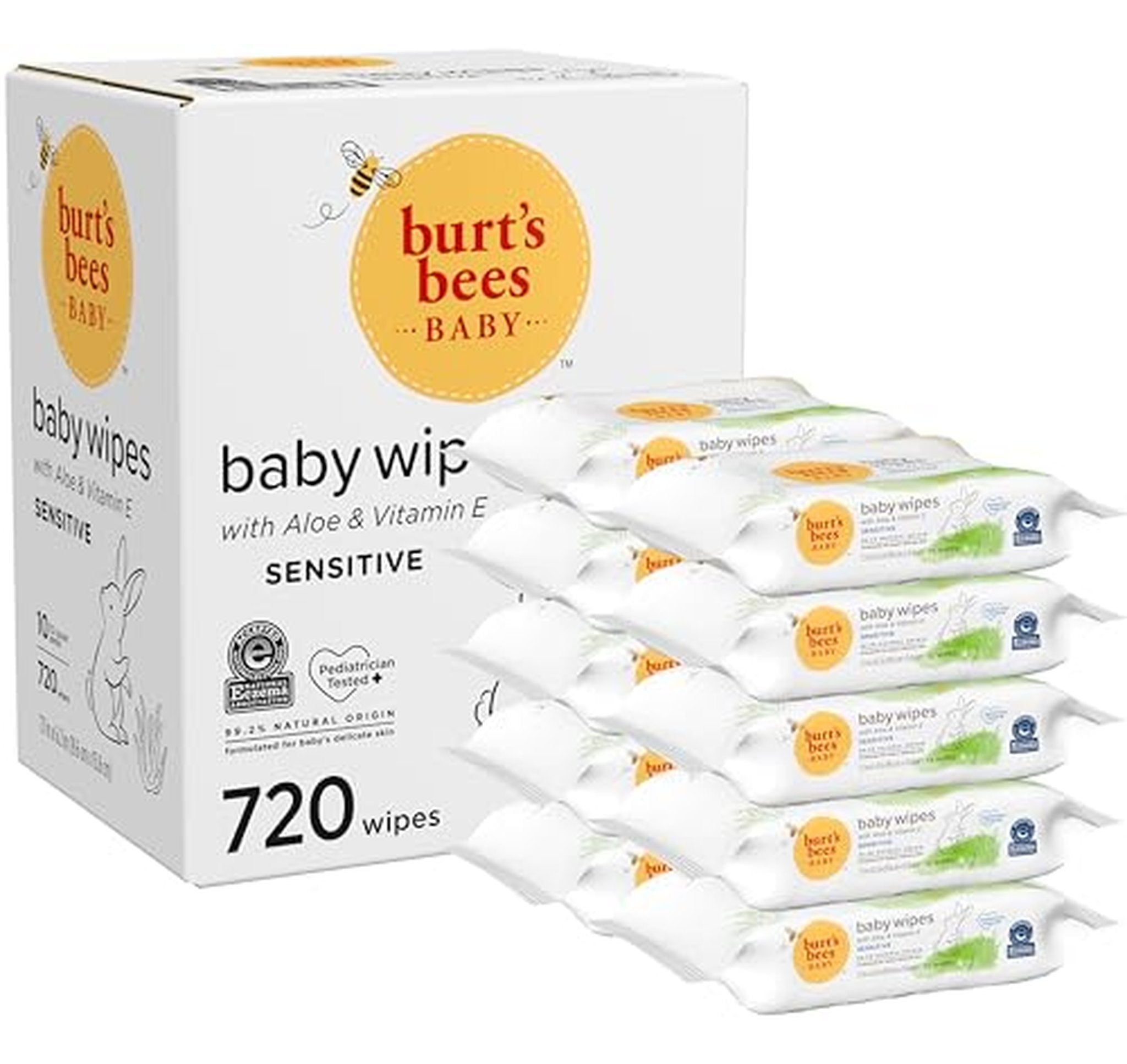 10 Pack Burt's Bees Unscented Baby Wipes 72 Count