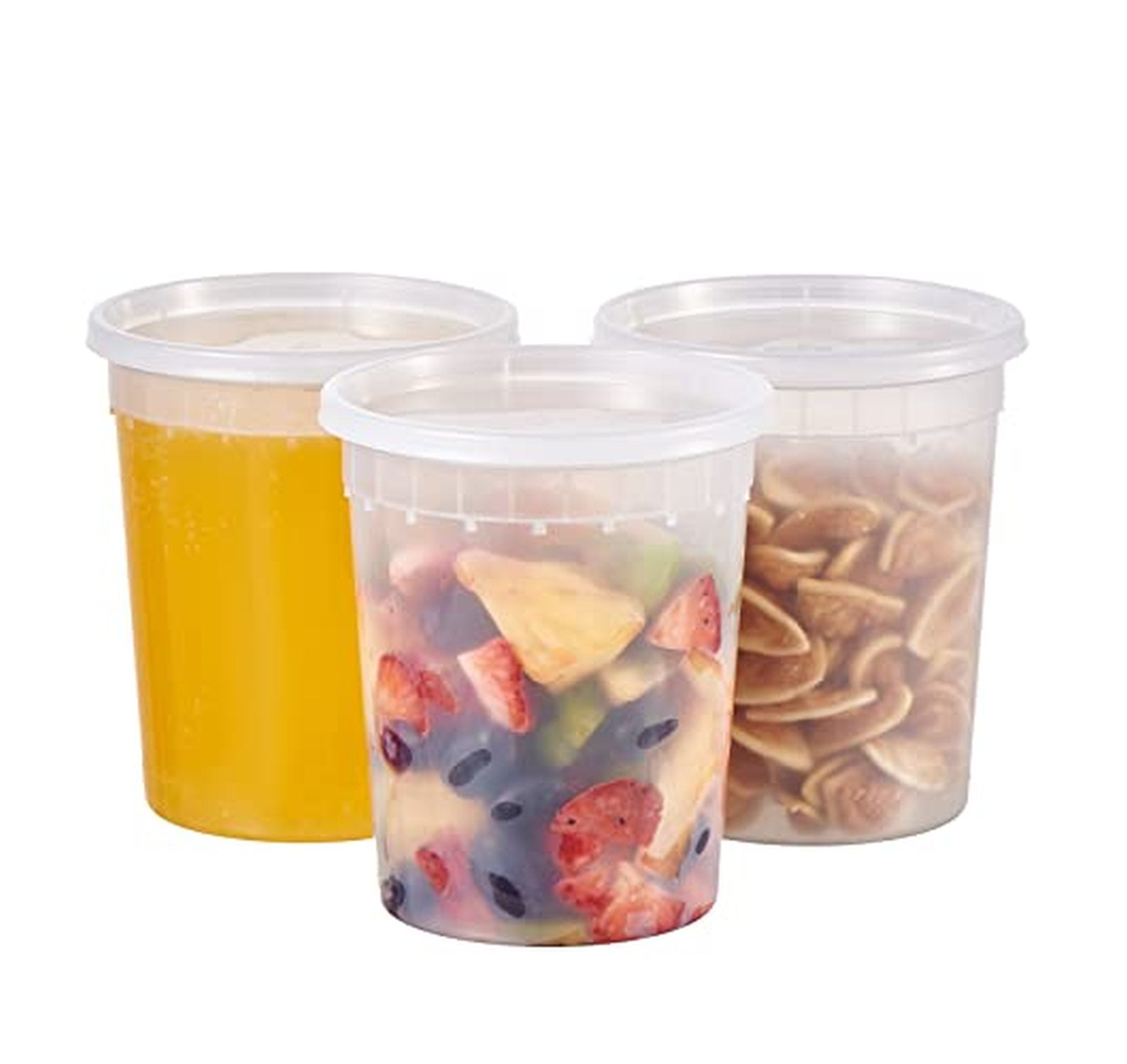 24 Pack 32oz Plastic Deli Containers with Lids