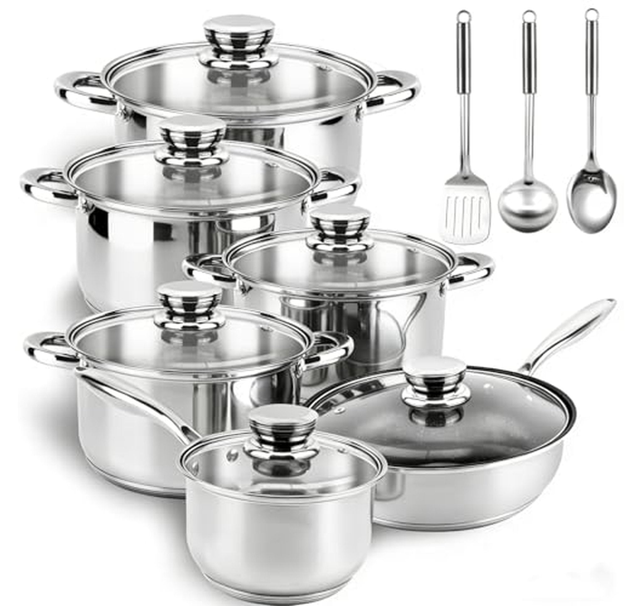 15 Piece Stainless Steel Nonstick Cookware Set