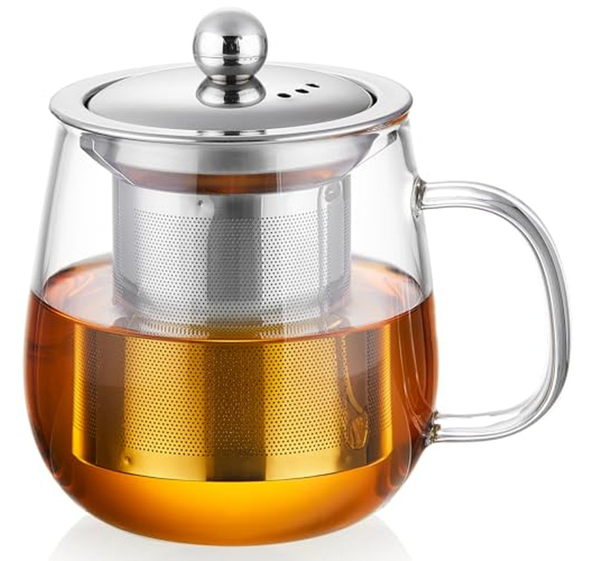 Glass Tea Cup with Infuser and Lid, 14.5oz