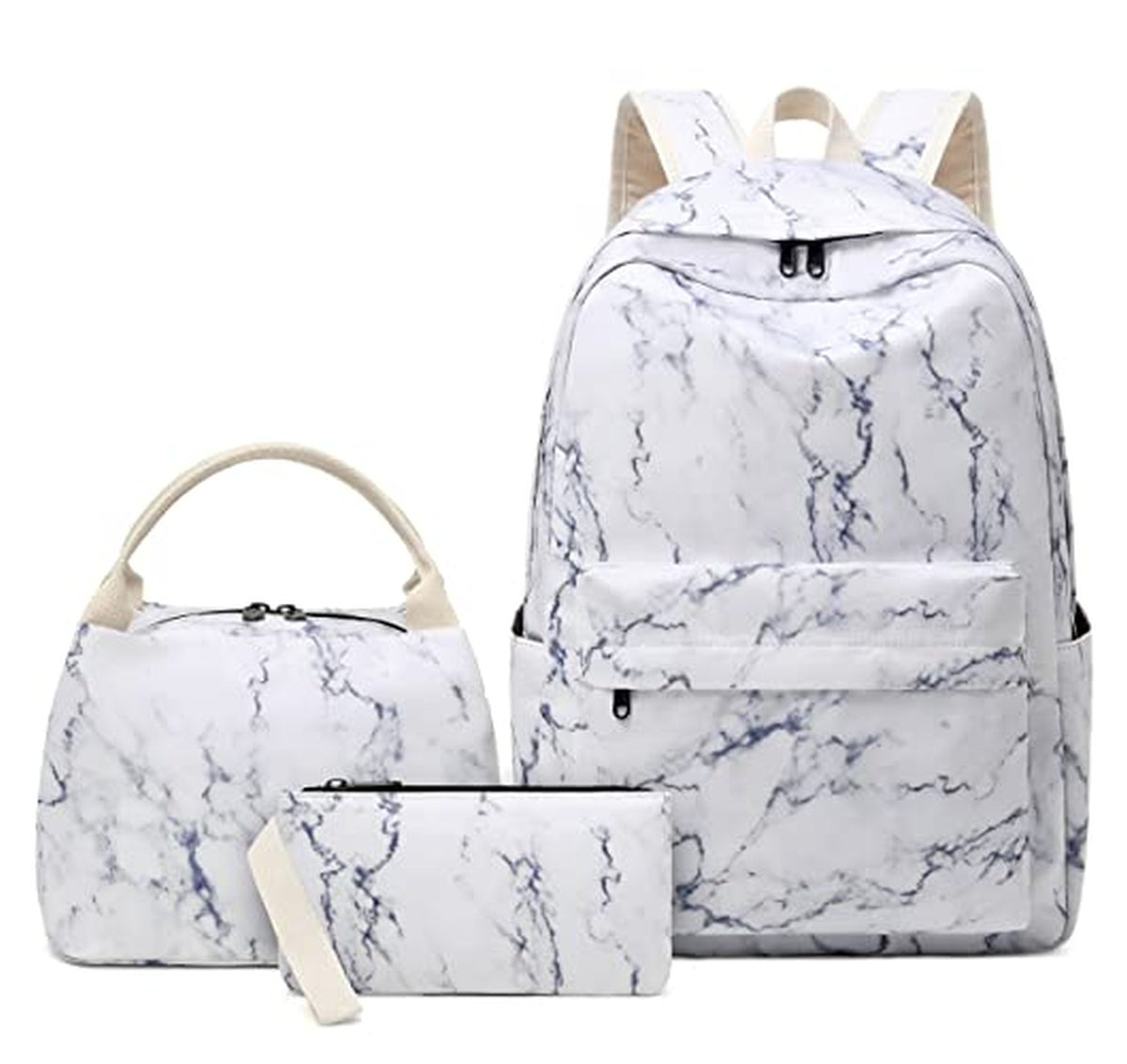 Marble School Backpack Set with Lunch Box