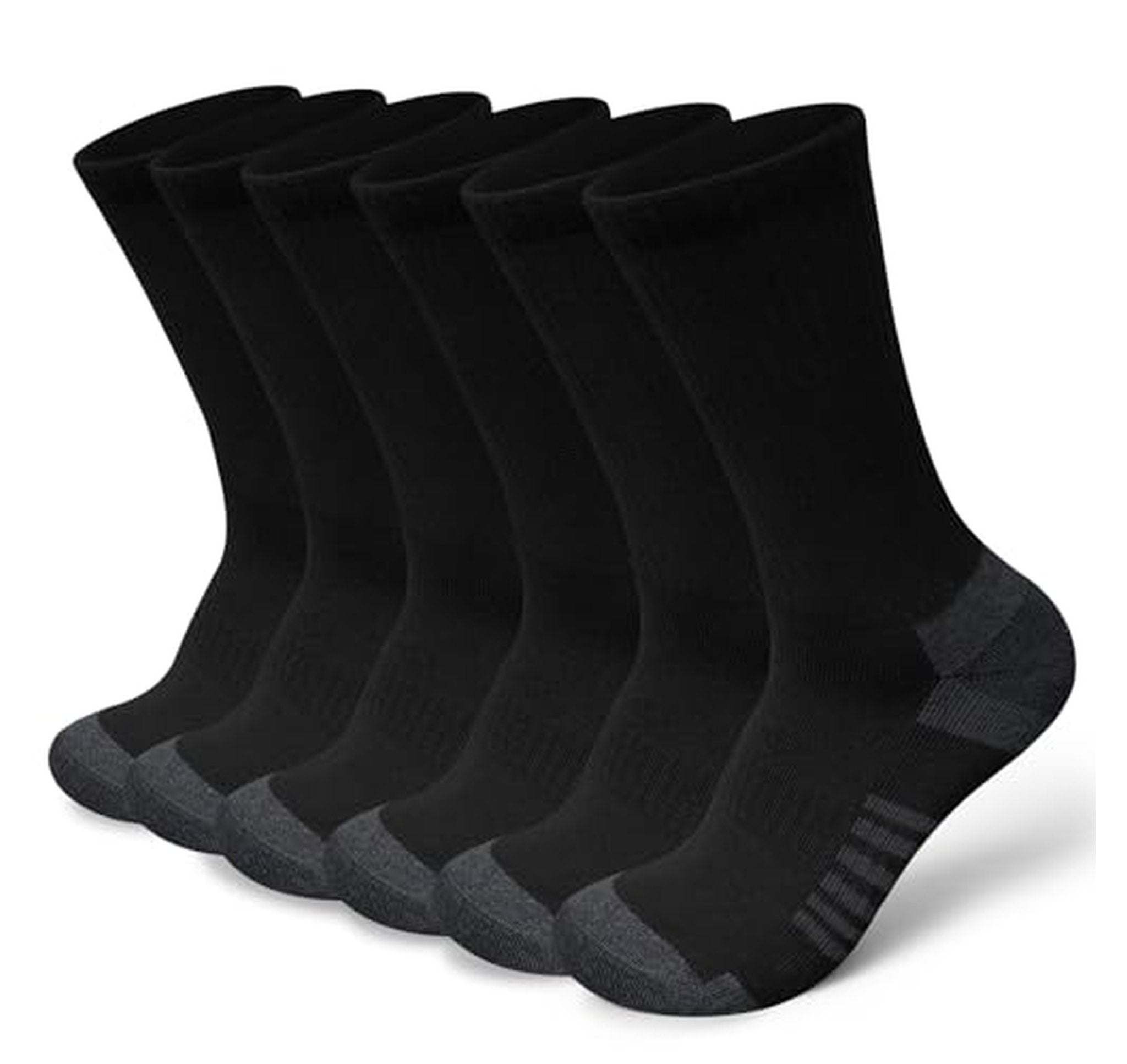 6 Pack Thermal Cushioned Cotton Crew Socks