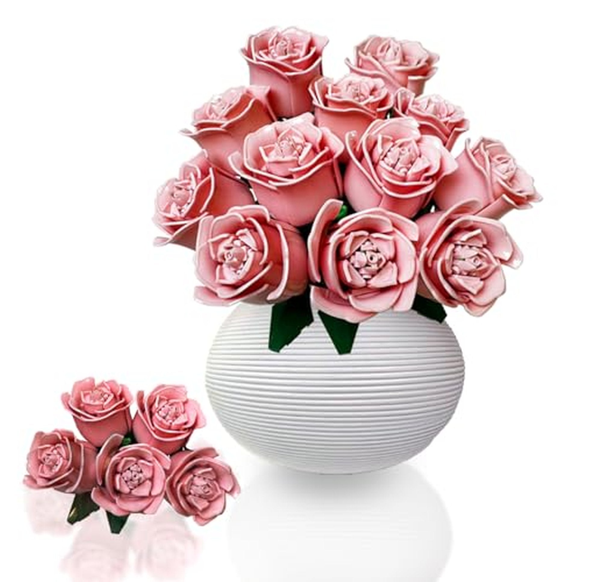 12 Stem Rose Flower Building Blocks Set