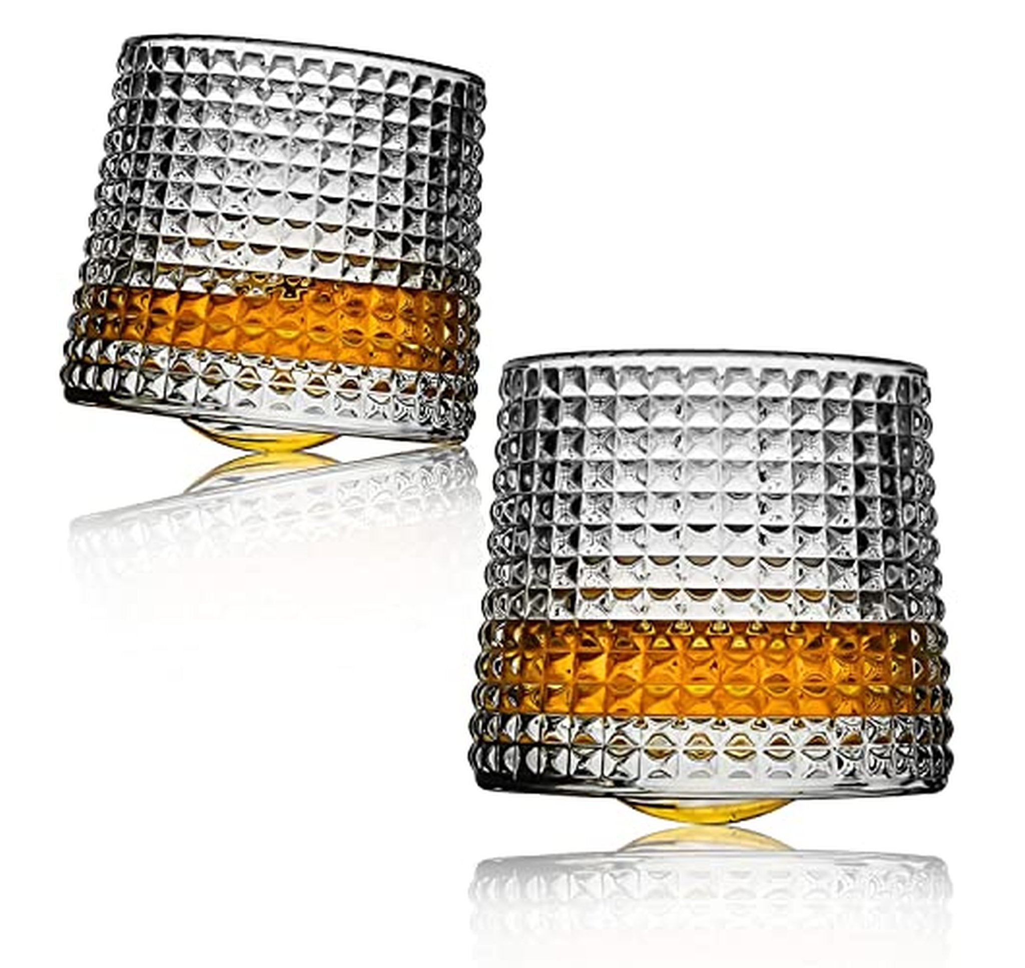 2 Pack Spinning Old Fashioned Whiskey Glasses