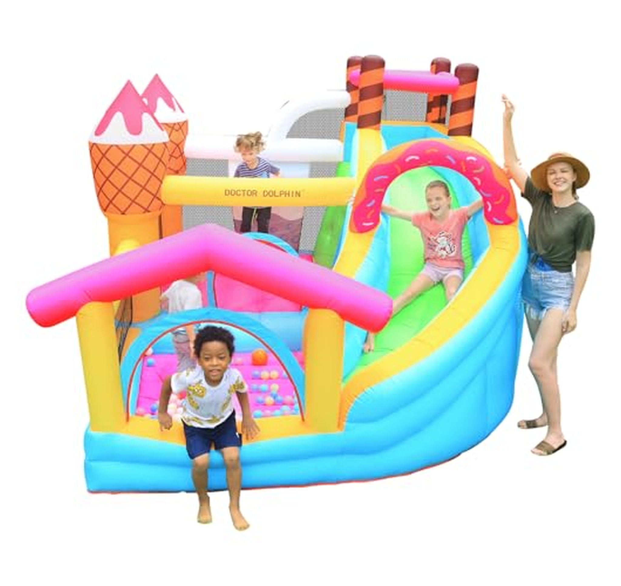 Inflatable Bounce House with Slide and Ball Pool