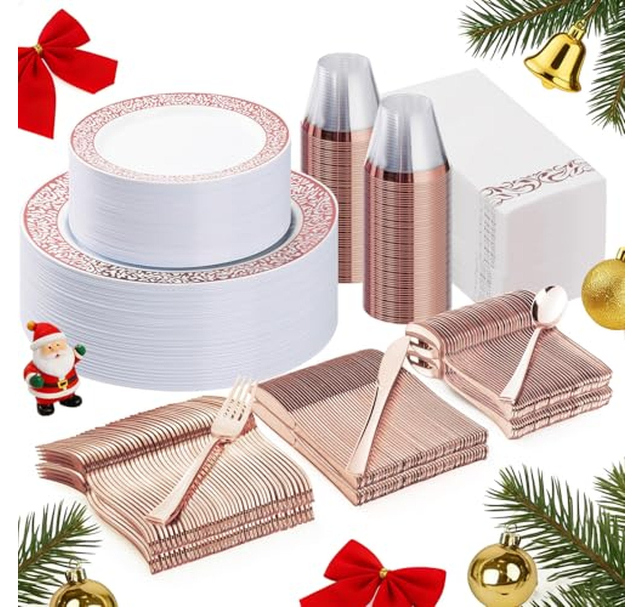 350 Piece Disposable Plastic Dinnerware Set for 50