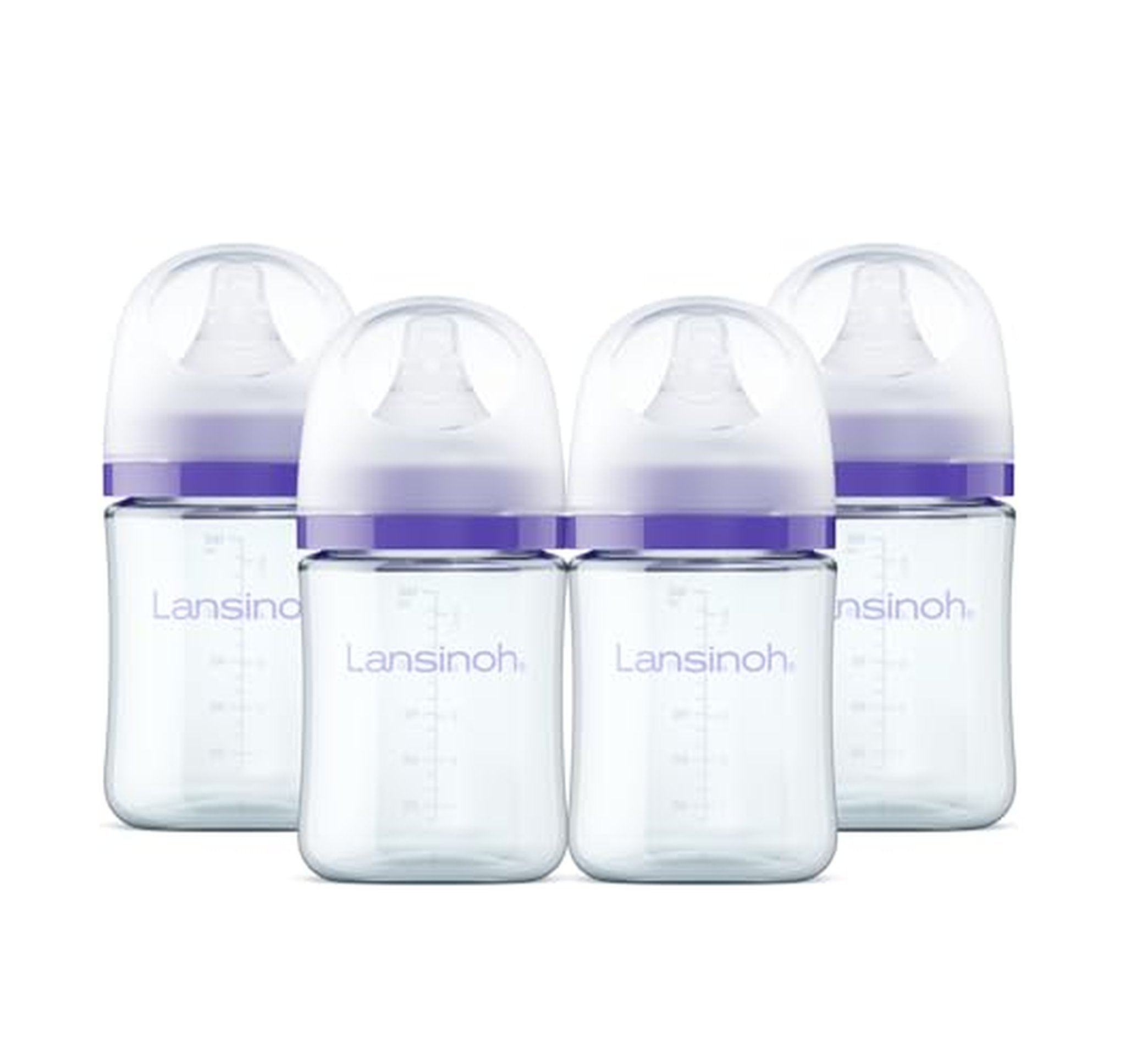 4 Pack Lansinoh 5 Ounce Anti-Colic Glass Baby Bottles