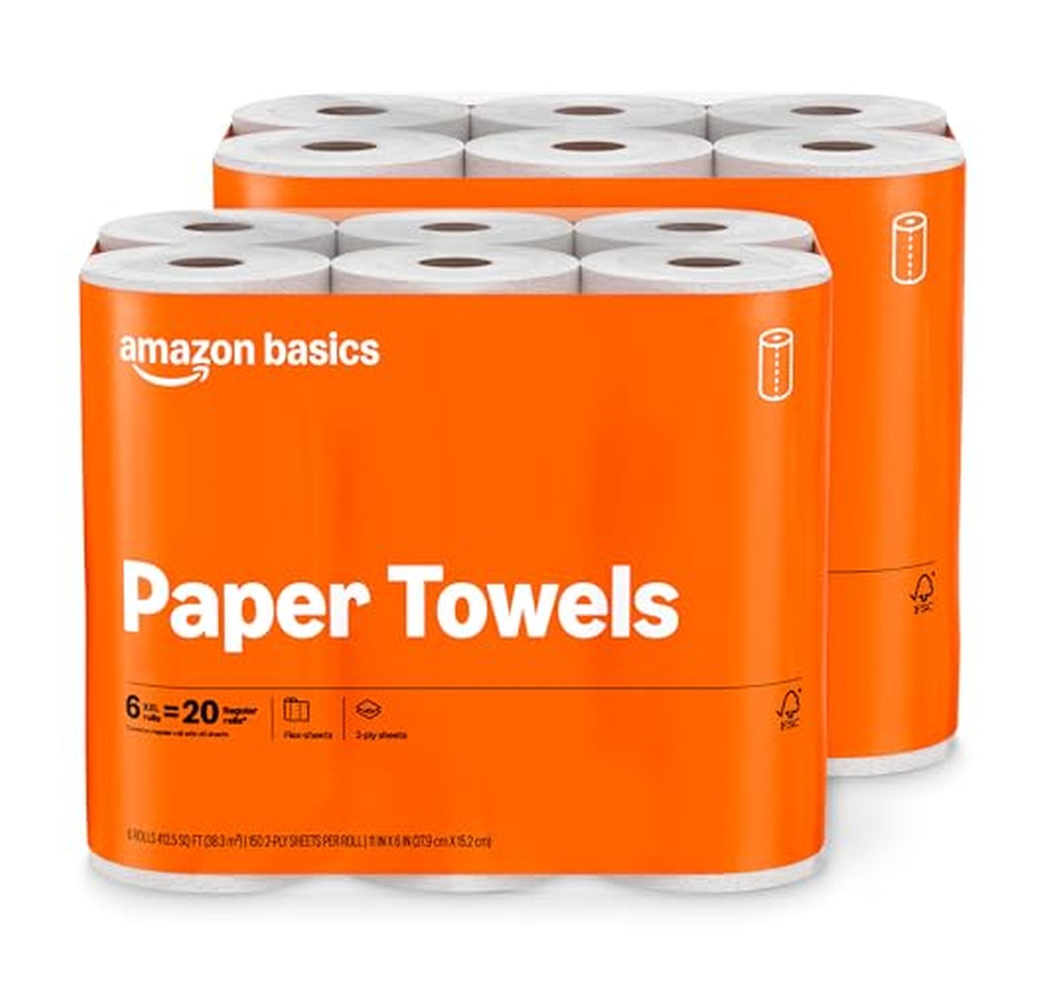 12 Pack Amazon Basics 2-Ply Paper Towels