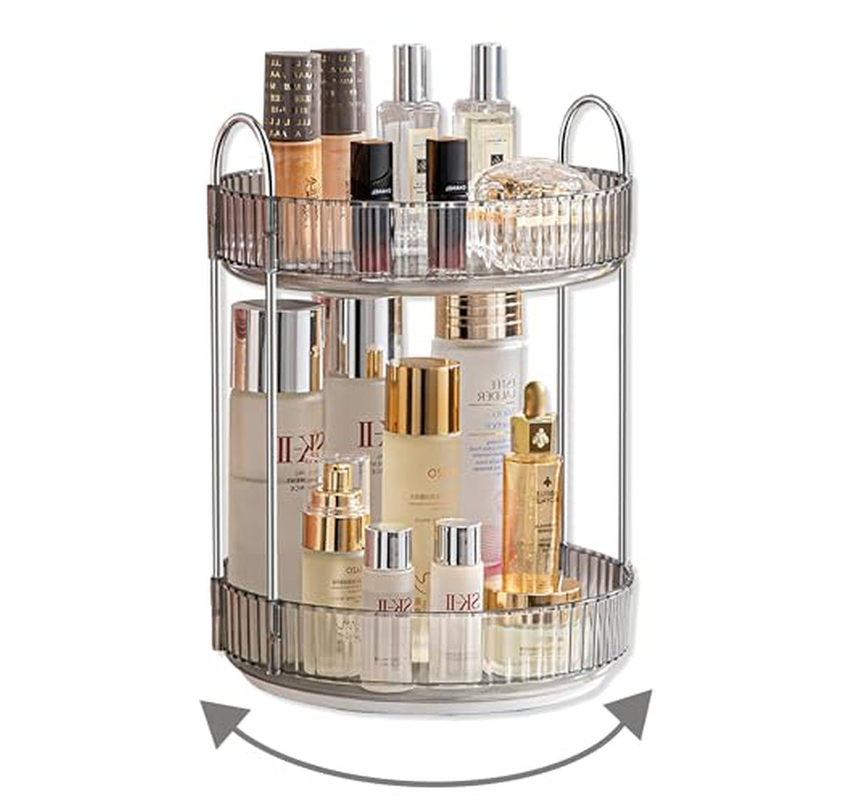360 Rotating 2-Tier Makeup and Perfume Organizer