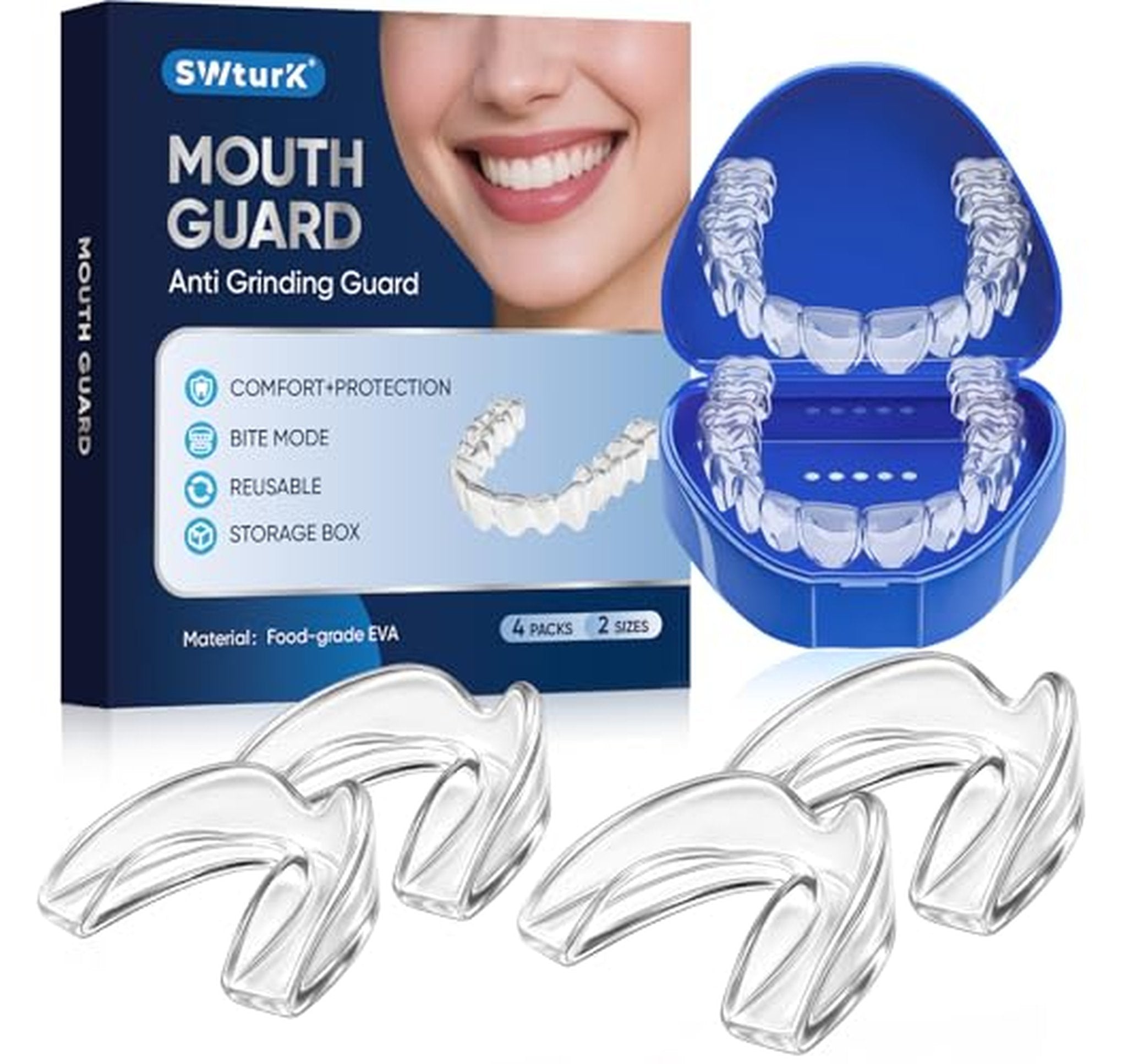 4 Pack Night Mouth Guards for Teeth Grinding