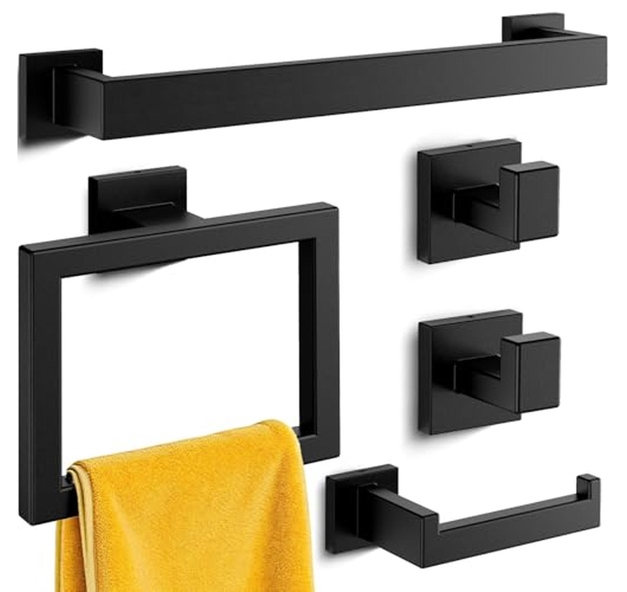 5 Piece Rustproof Bathroom Hardware Accessory Set