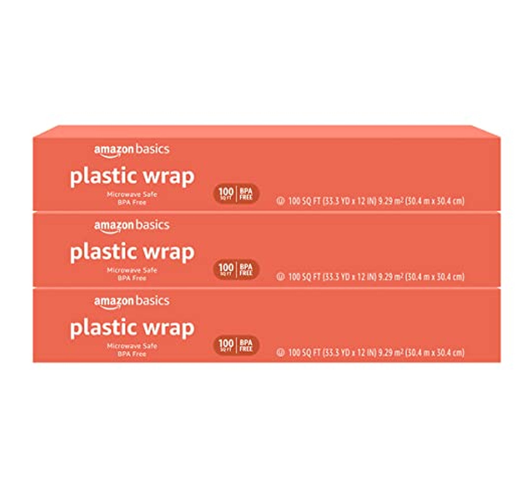 3 Pack Amazon Basics BPA-Free Plastic Food Wrap