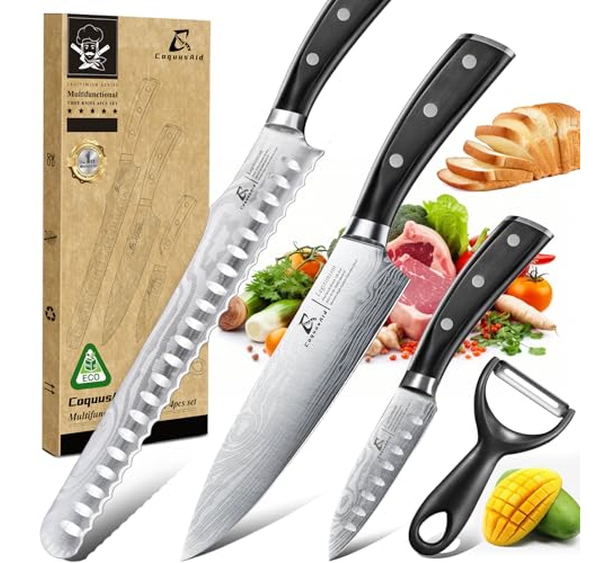 4 Piece High Carbon Stainless Steel Kitchen Knife Set