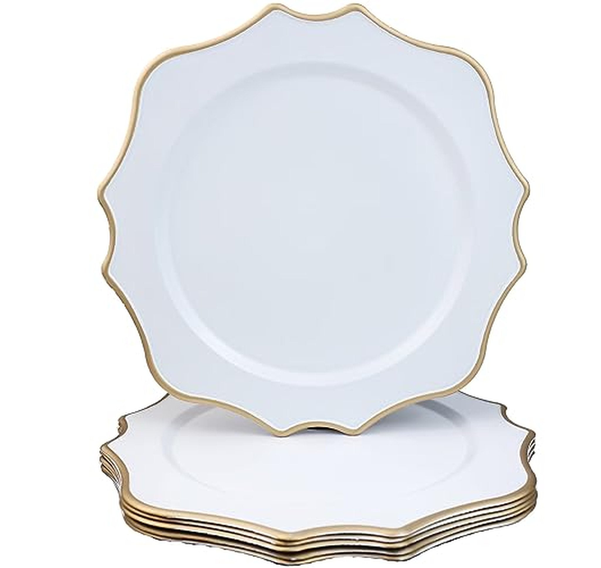 6 Pack 13-Inch Scalloped Plastic Charger Plates