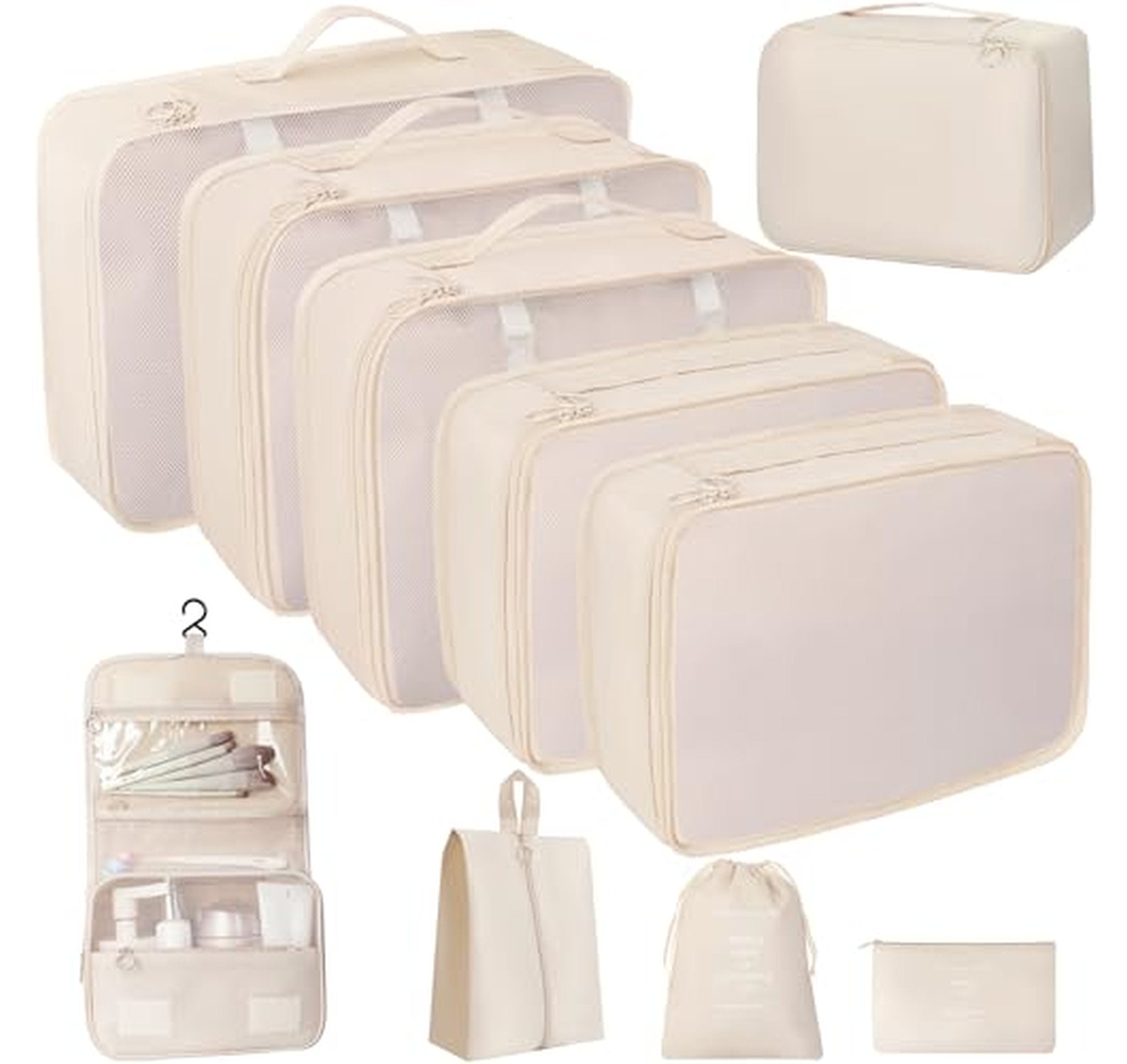 10 Pack Expandable Travel Luggage Packing Cubes Set