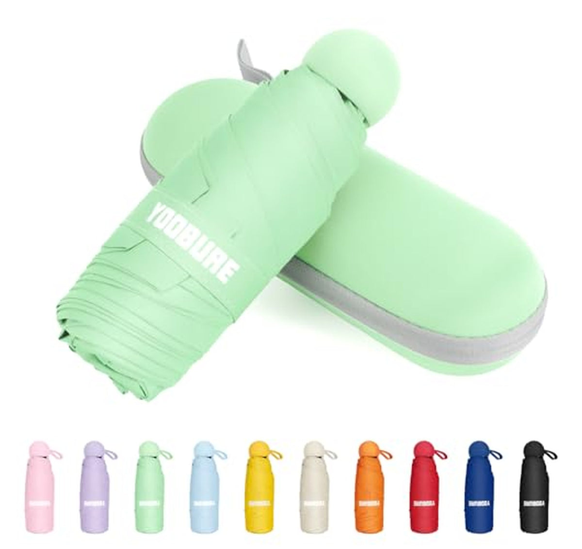 Compact Travel Umbrella with Case for Sun and Rain