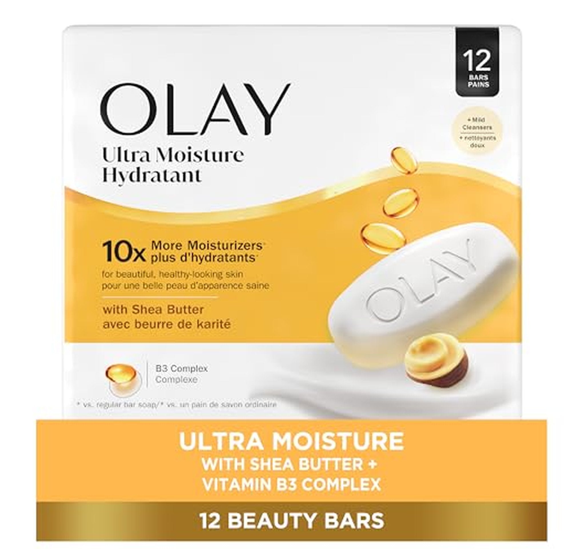 12 Pack Olay Ultra Moisture Shea Butter Beauty Bars