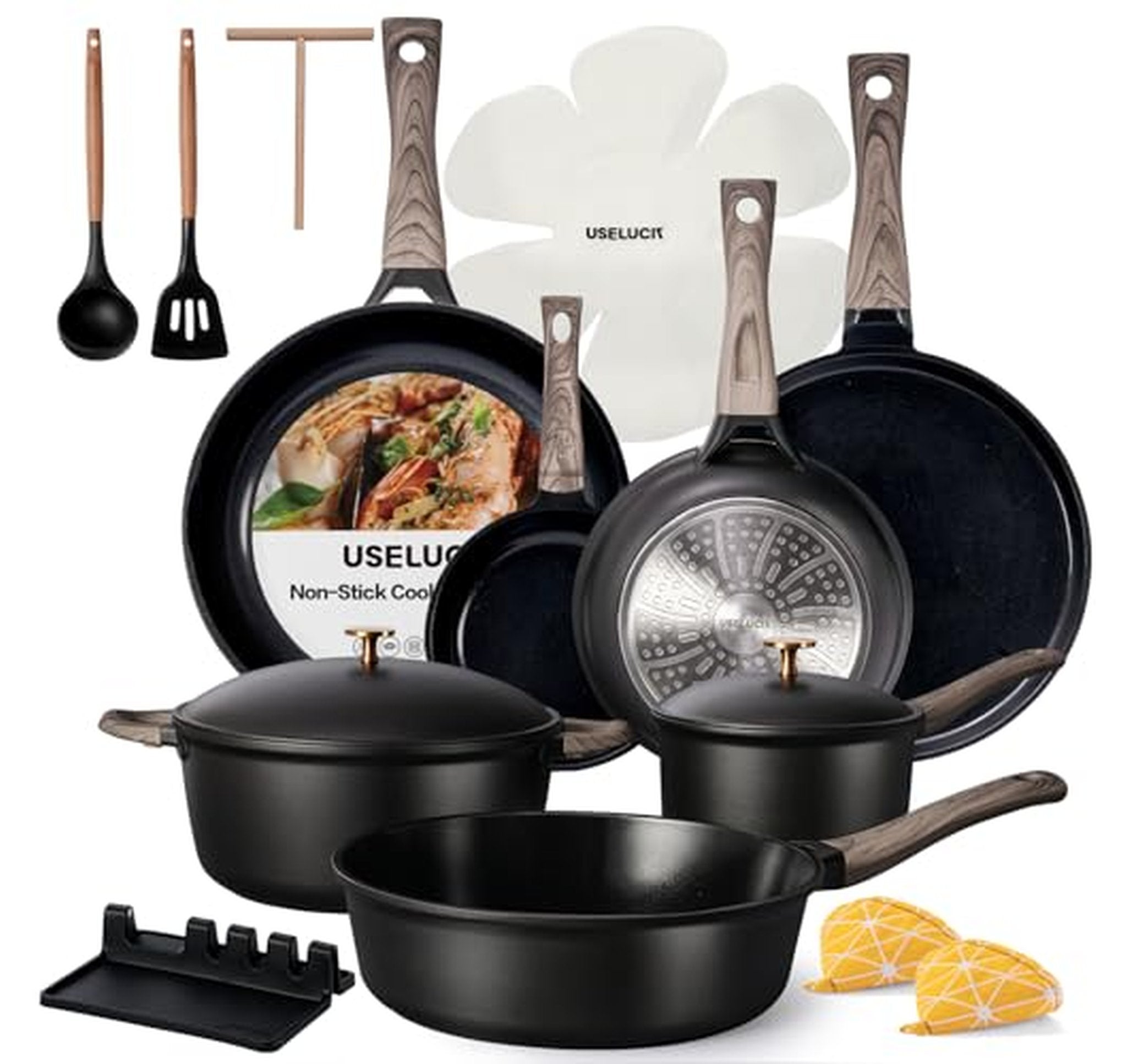 21 Piece Nonstick Ceramic Induction Cookware Set
