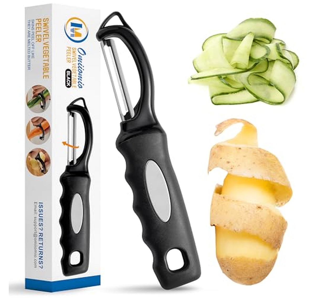 Swivel Stainless Steel Vegetable Peeler with Soft Grip