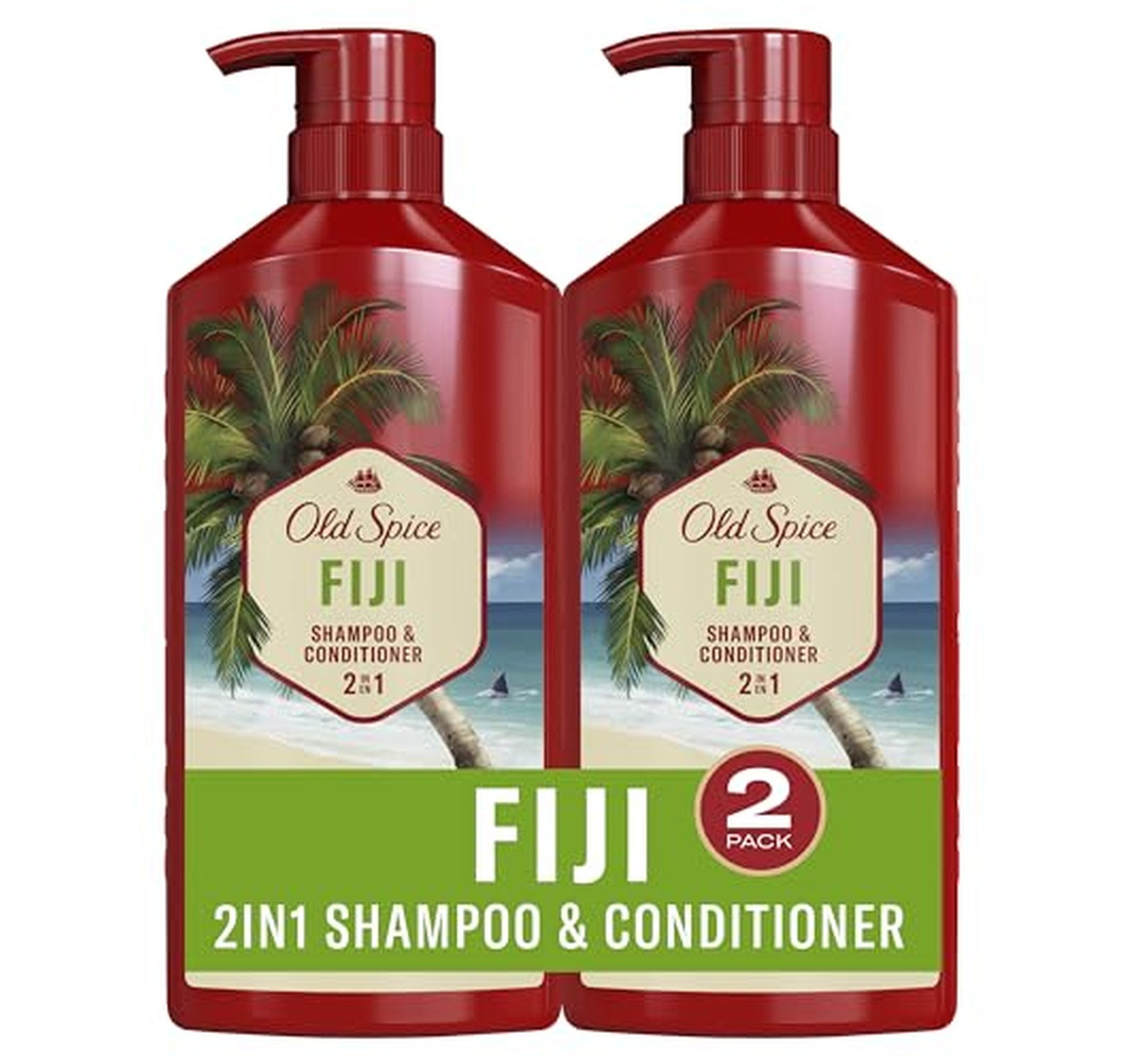 2 Pack Old Spice Fiji 2-in-1 Shampoo Conditioner