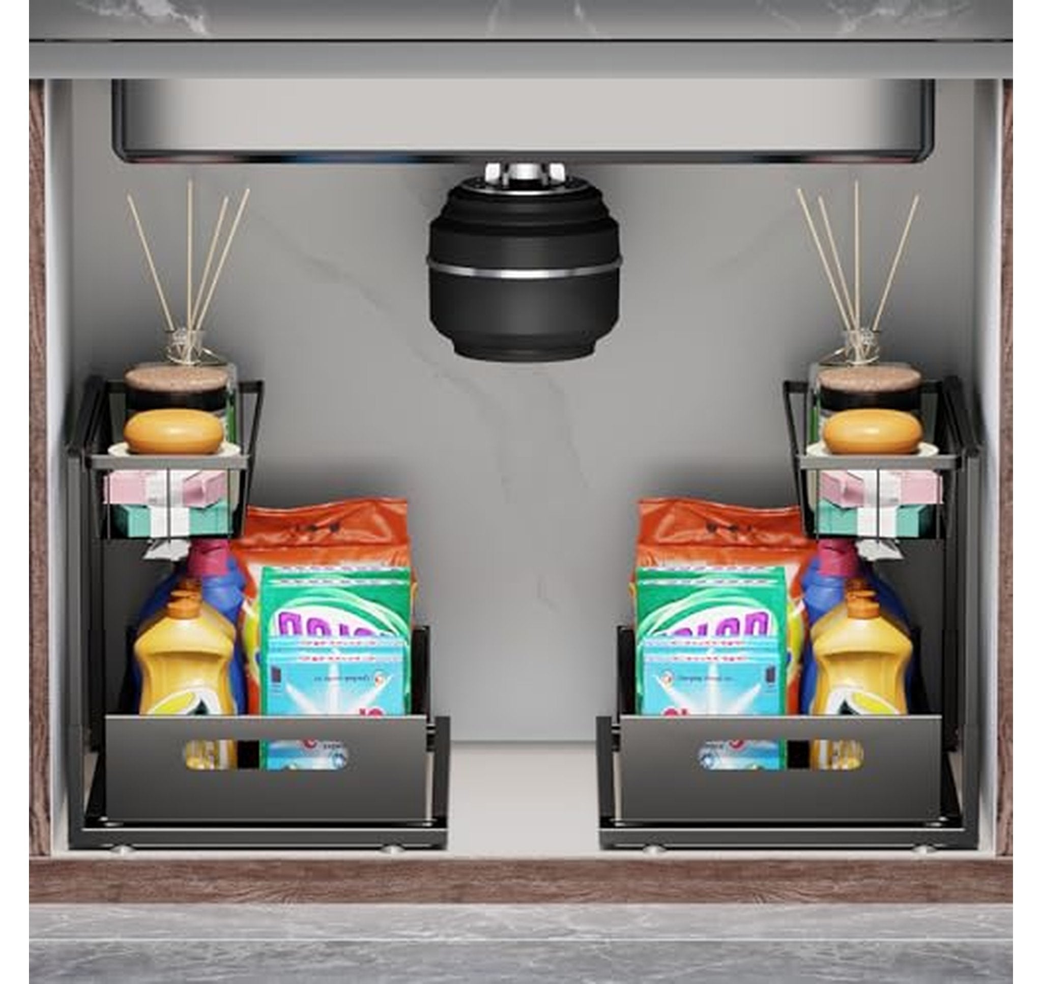 2 Pack Under Sink Sliding Cabinet Organizer