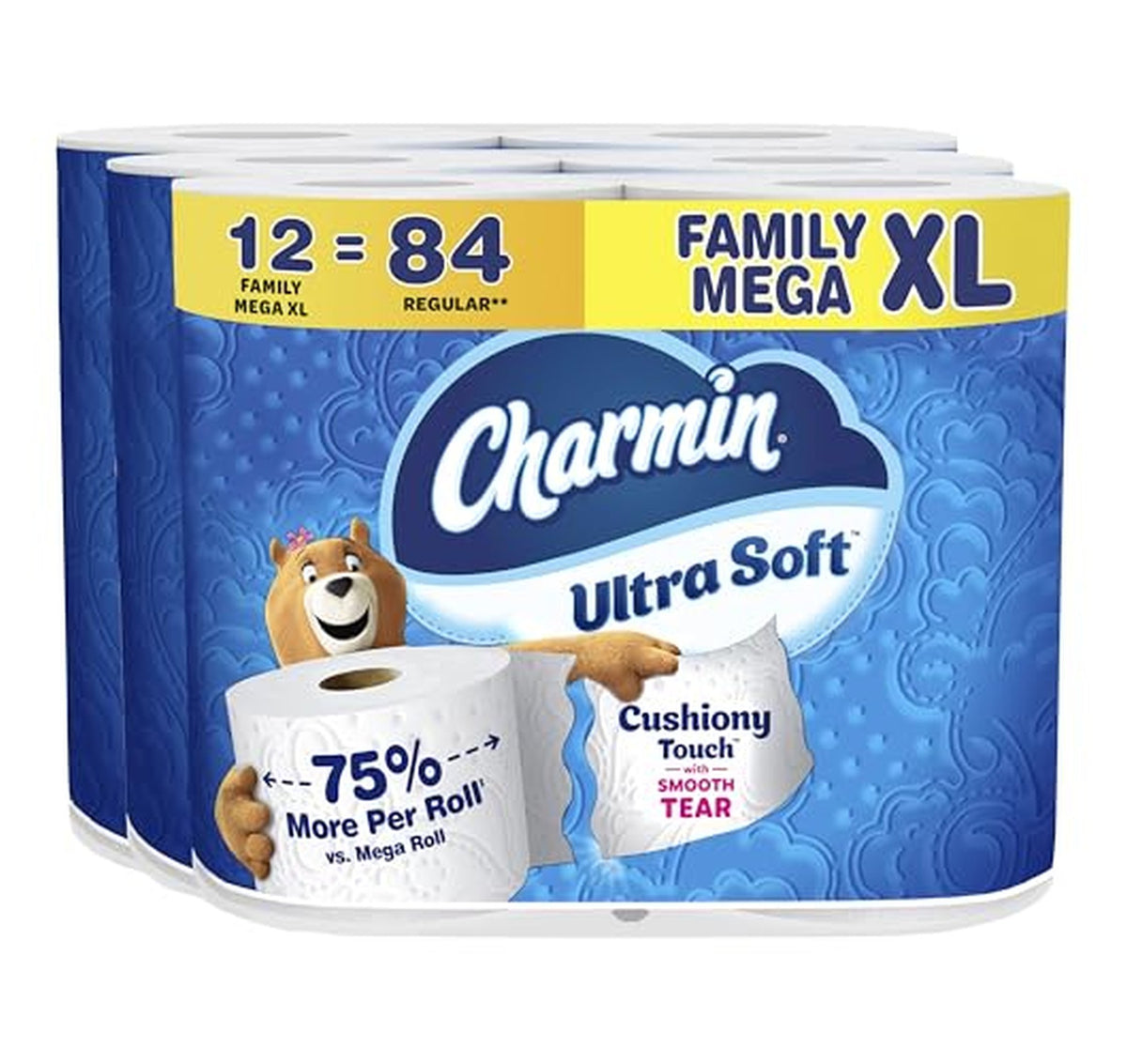 Charmin Ultra Soft Toilet Paper, 12 Family Mega XL Rolls