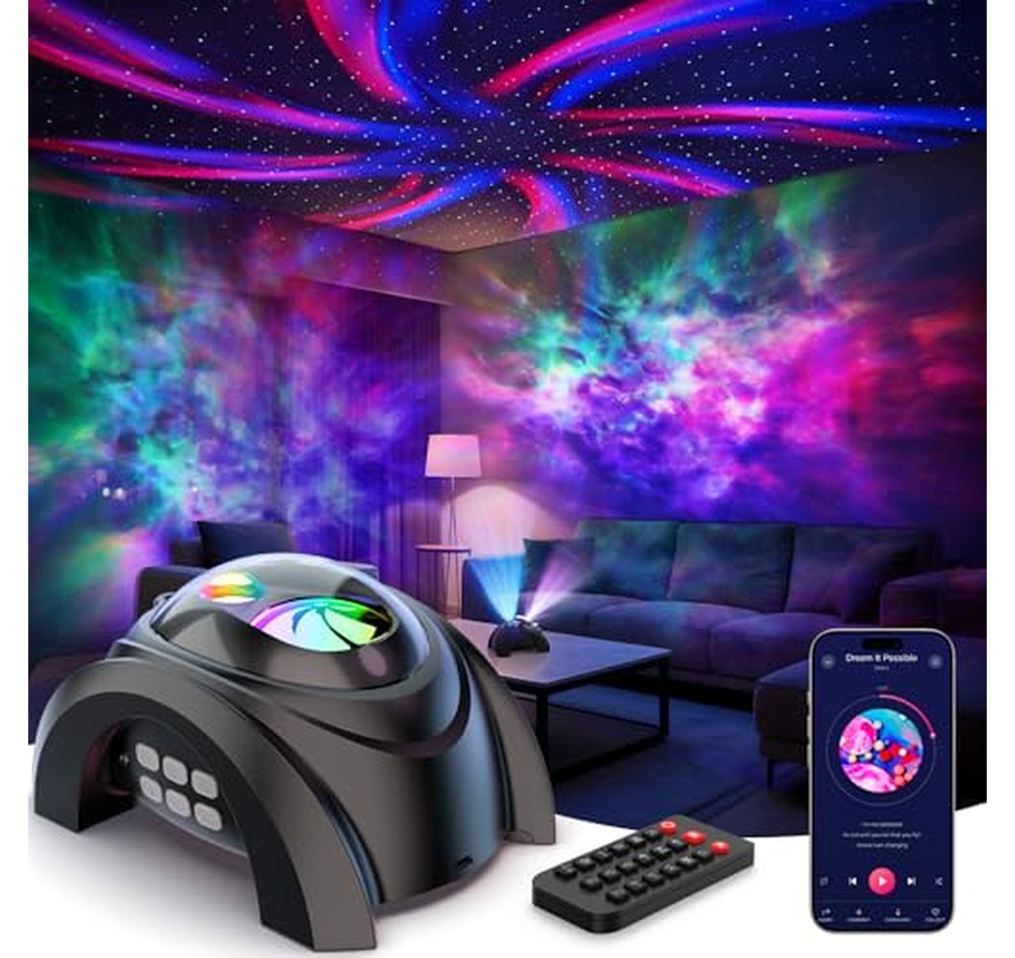 Bluetooth Dual Lens Galaxy Star Projector