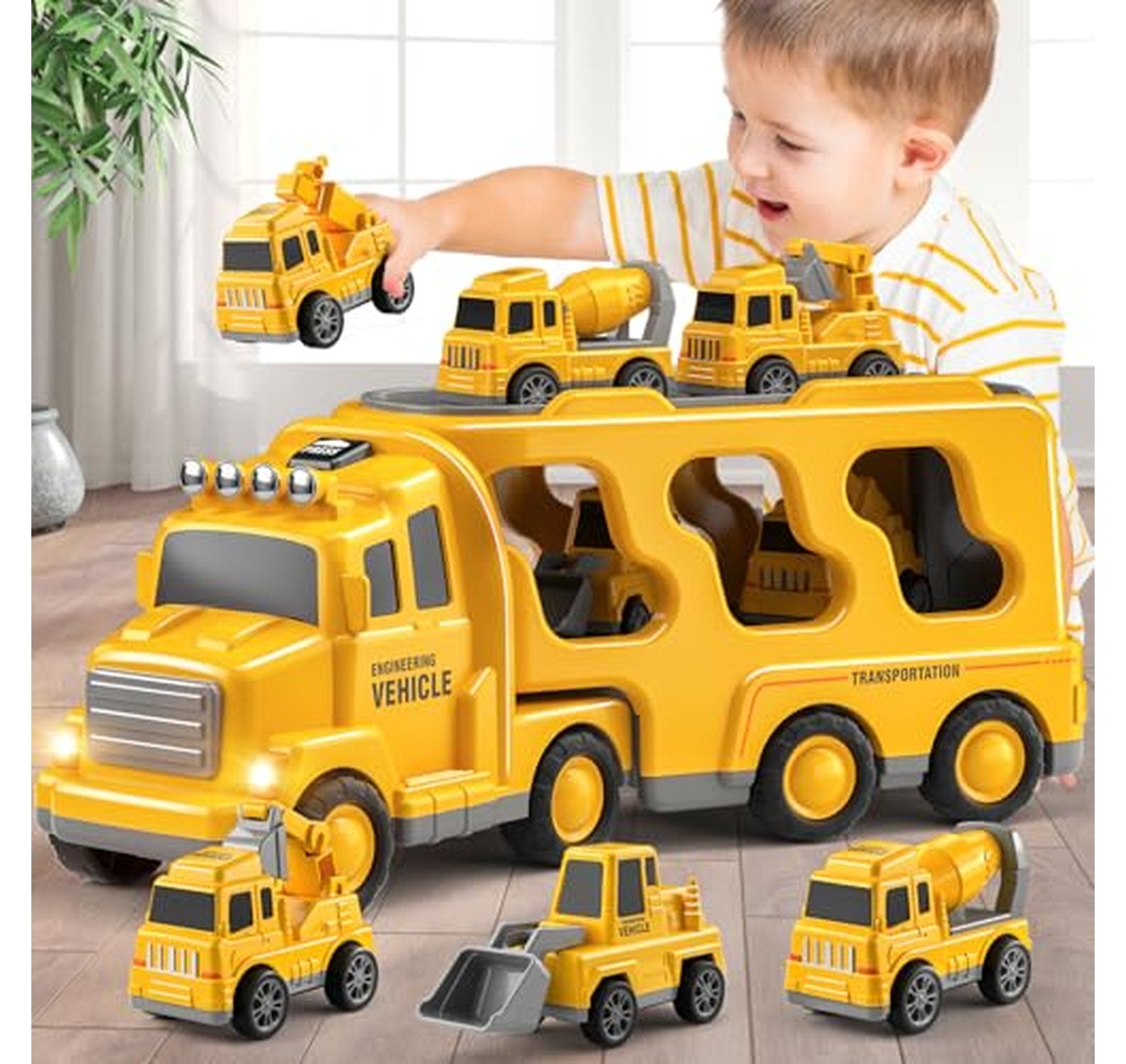 5 in 1 Toddler Construction Truck Toy Set