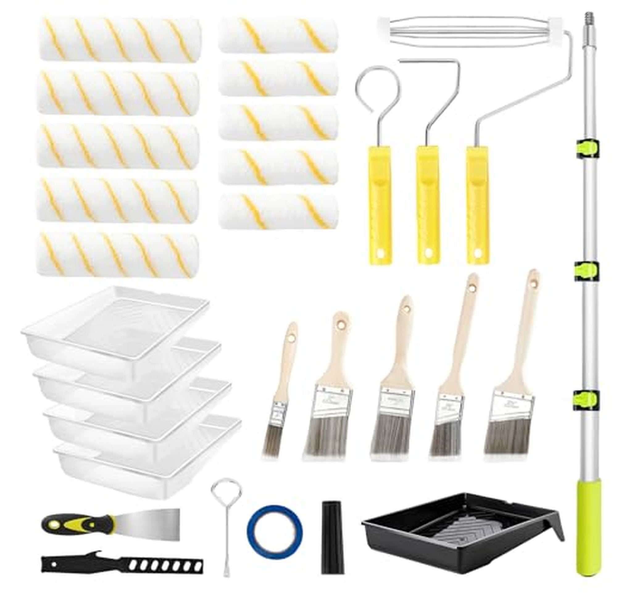29 Piece Paint Roller Kit with Extension Pole