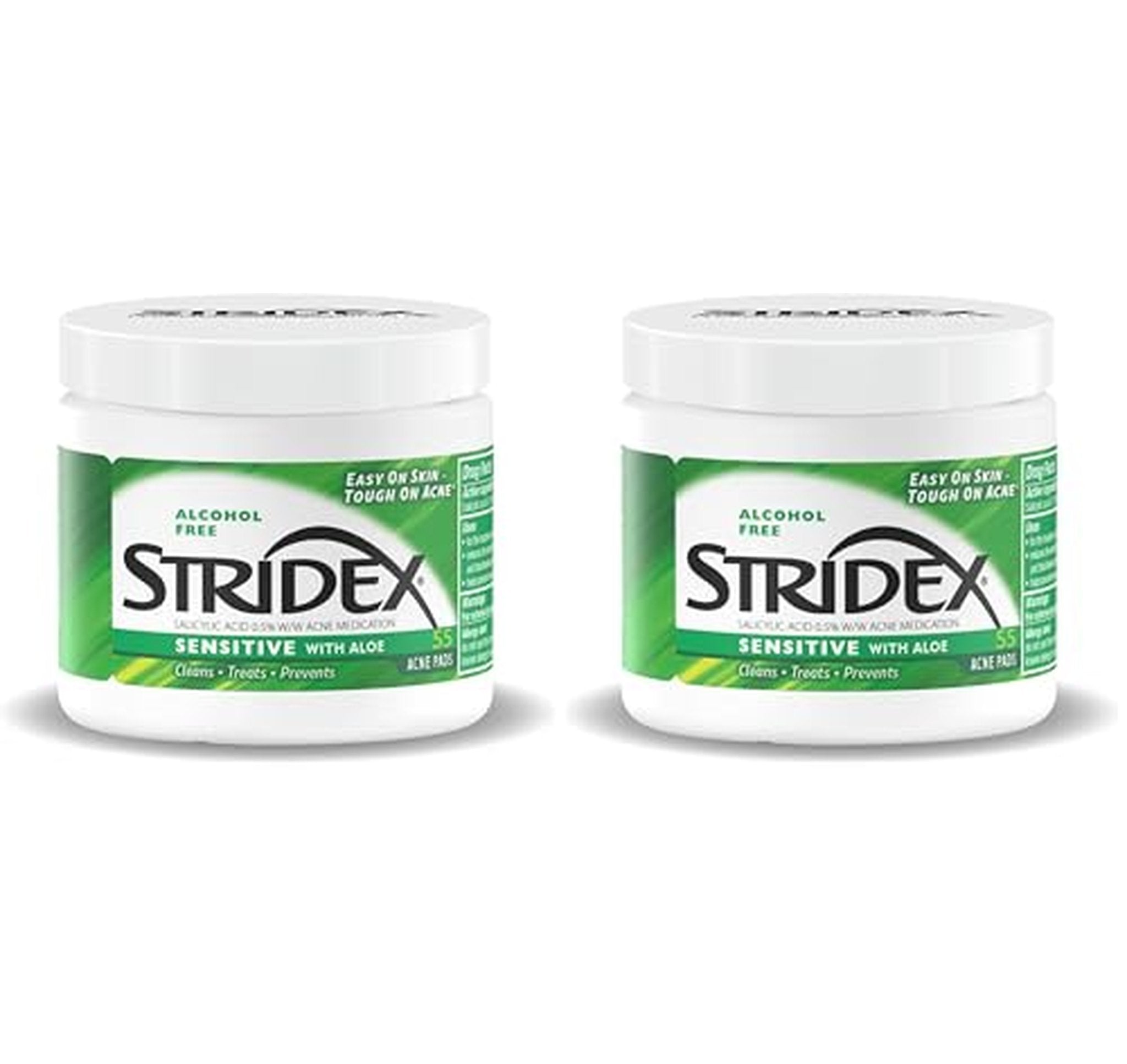 2 Pack Stridex Alcohol-Free Sensitive Acne Pads 55 Count