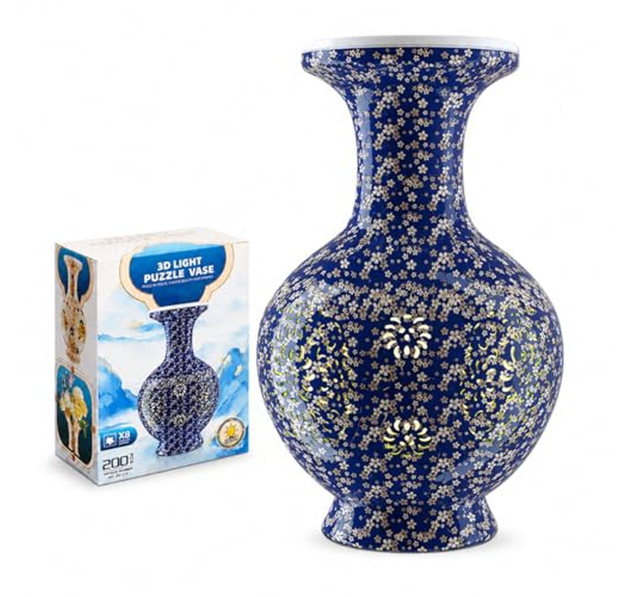 200 Piece 3D Puzzle Flower Vase with LED