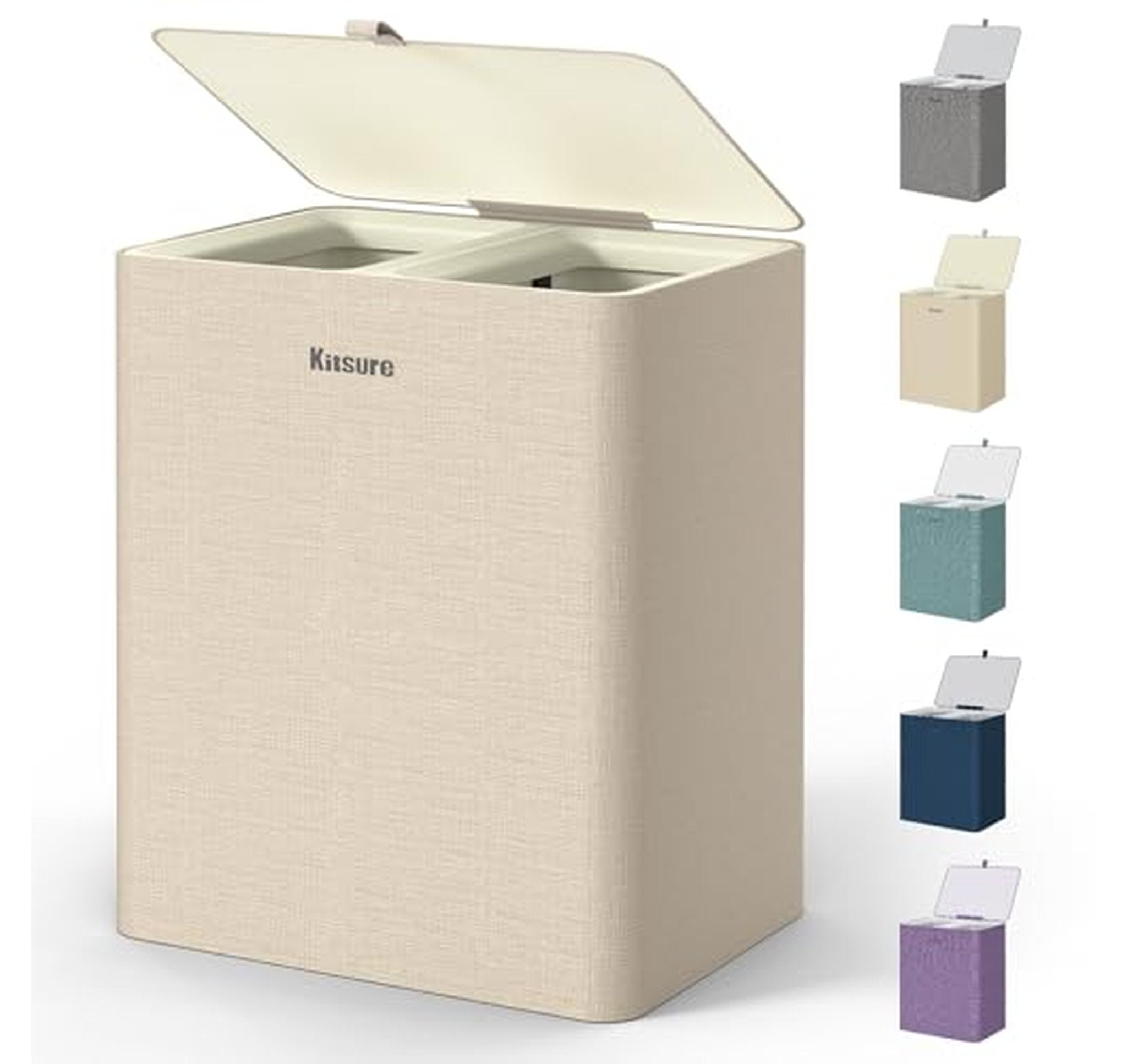 95L Divided Laundry Hamper with Lid and Bags