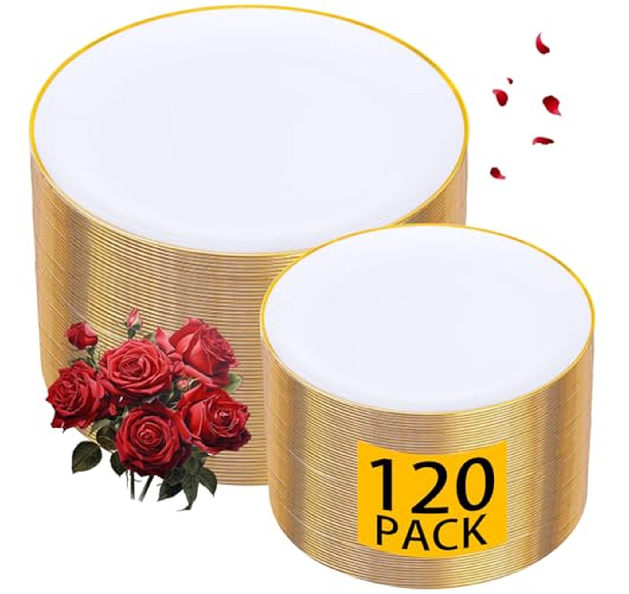 120 Count Plastic Dinner and Dessert Plates Set