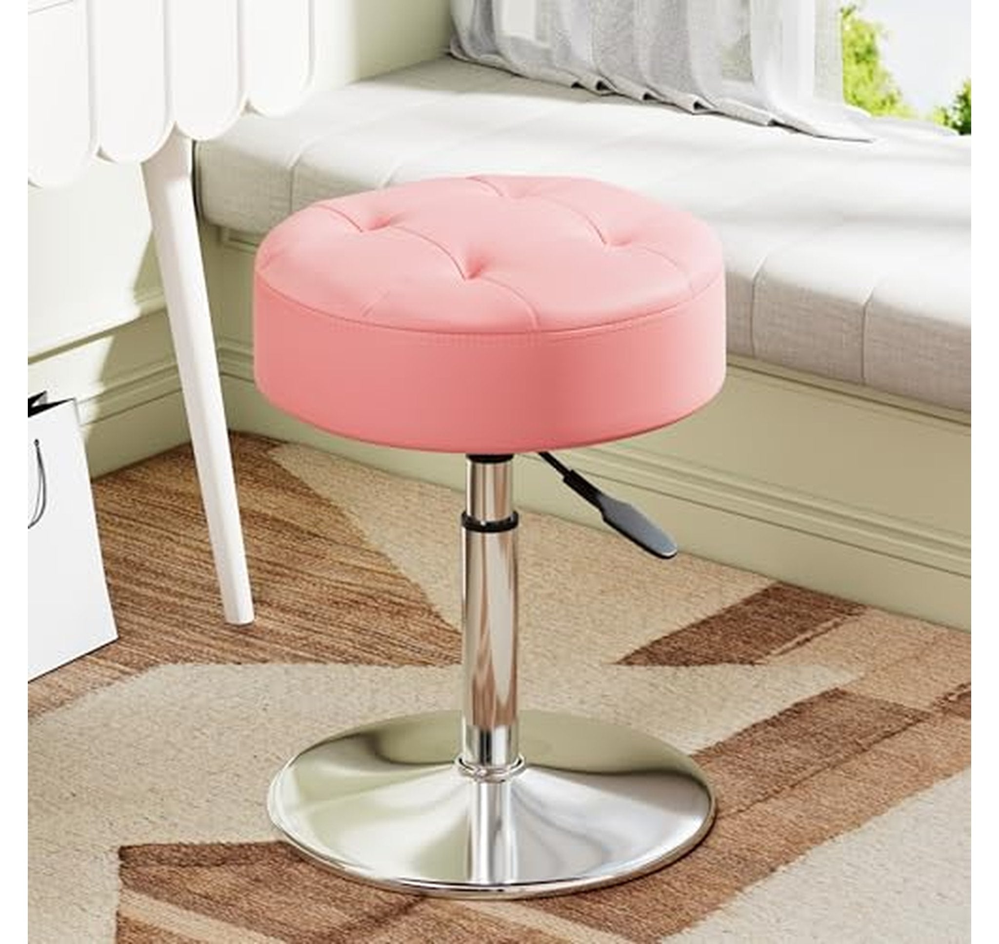 Adjustable Swivel Vanity Stool Ottoman Chair