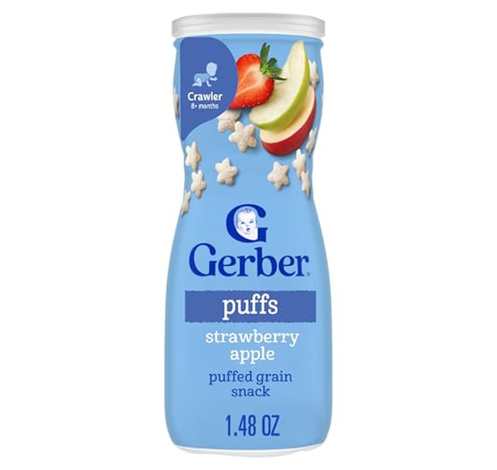6 Pack Gerber Strawberry Apple Baby Puffs Snacks