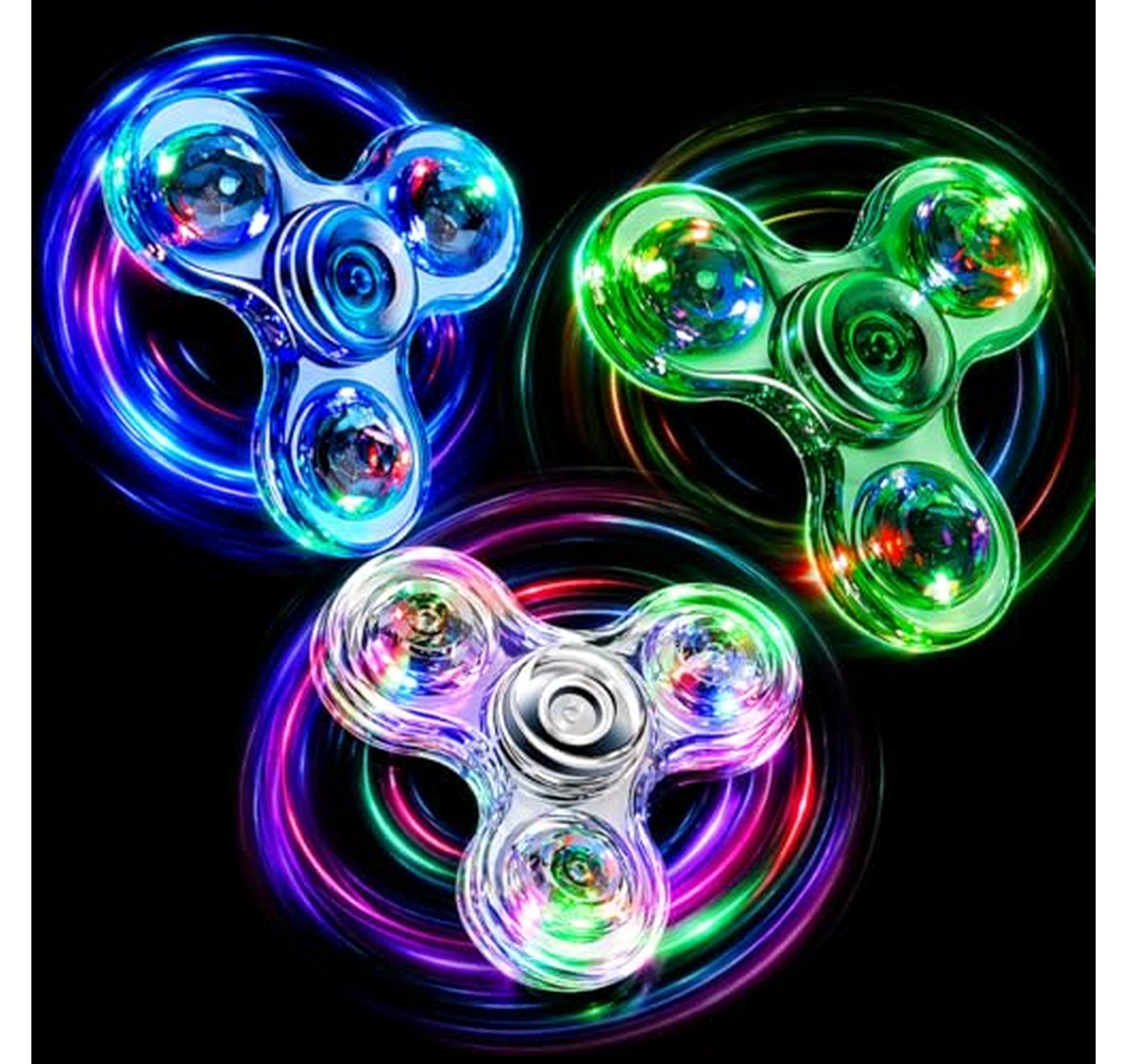 3 Pack LED Light Up Fidget Spinners