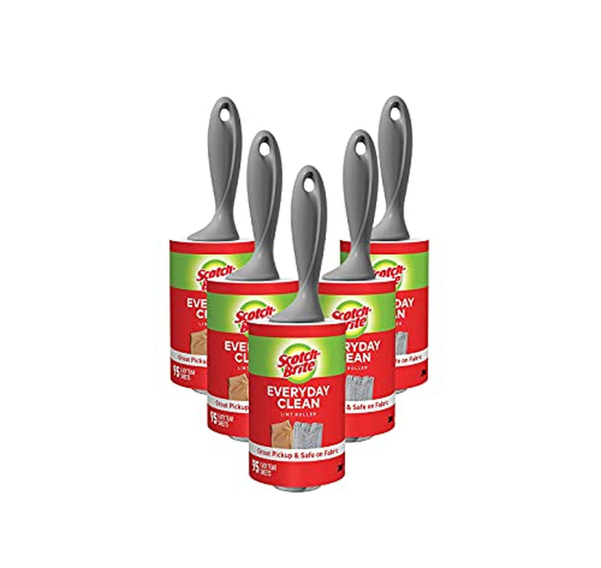 5 Pack Scotch-Brite Lint Rollers, 475 Sheets Total