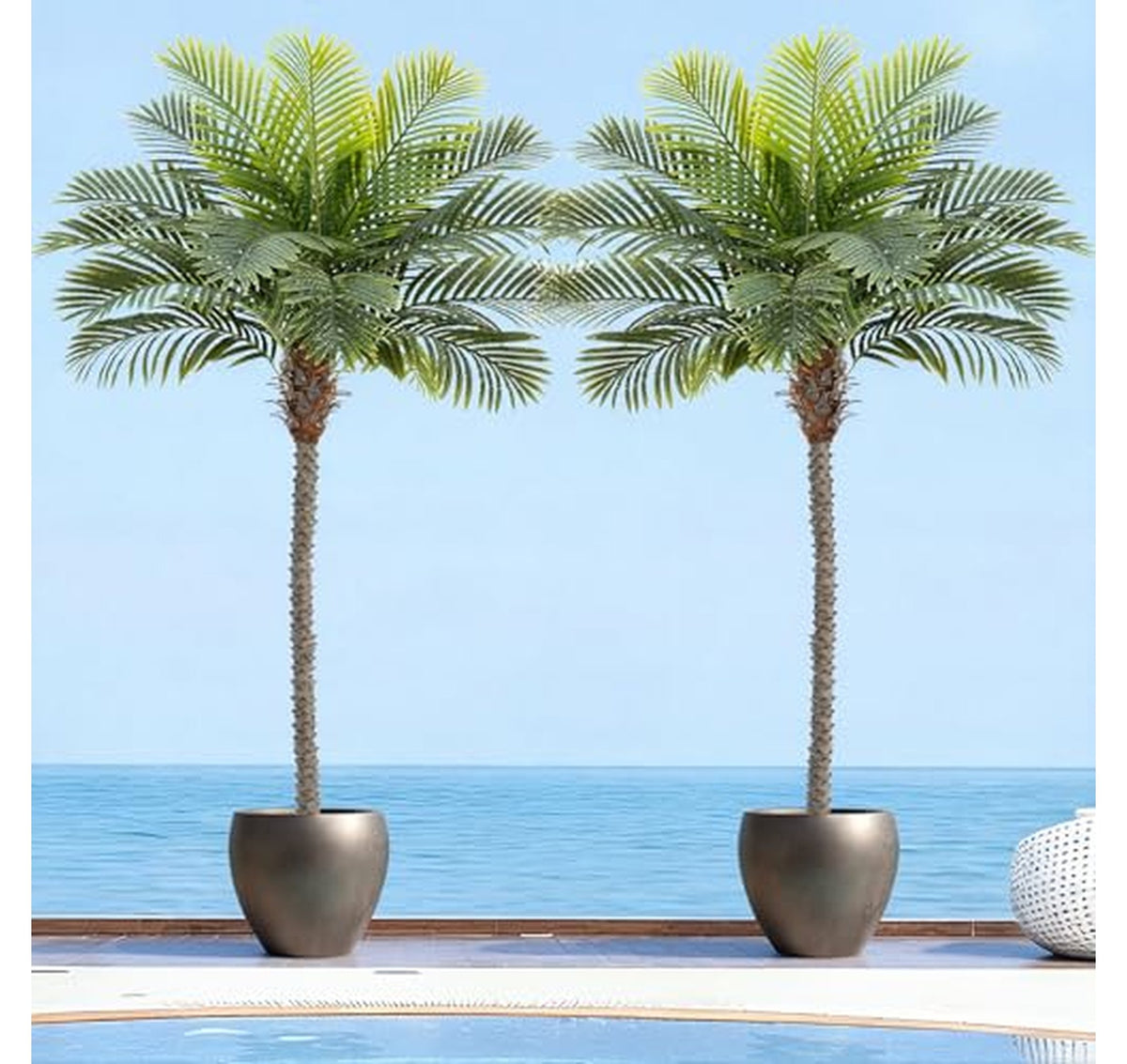 2 Pack 8.5ft Artificial Phoenix Palm Trees