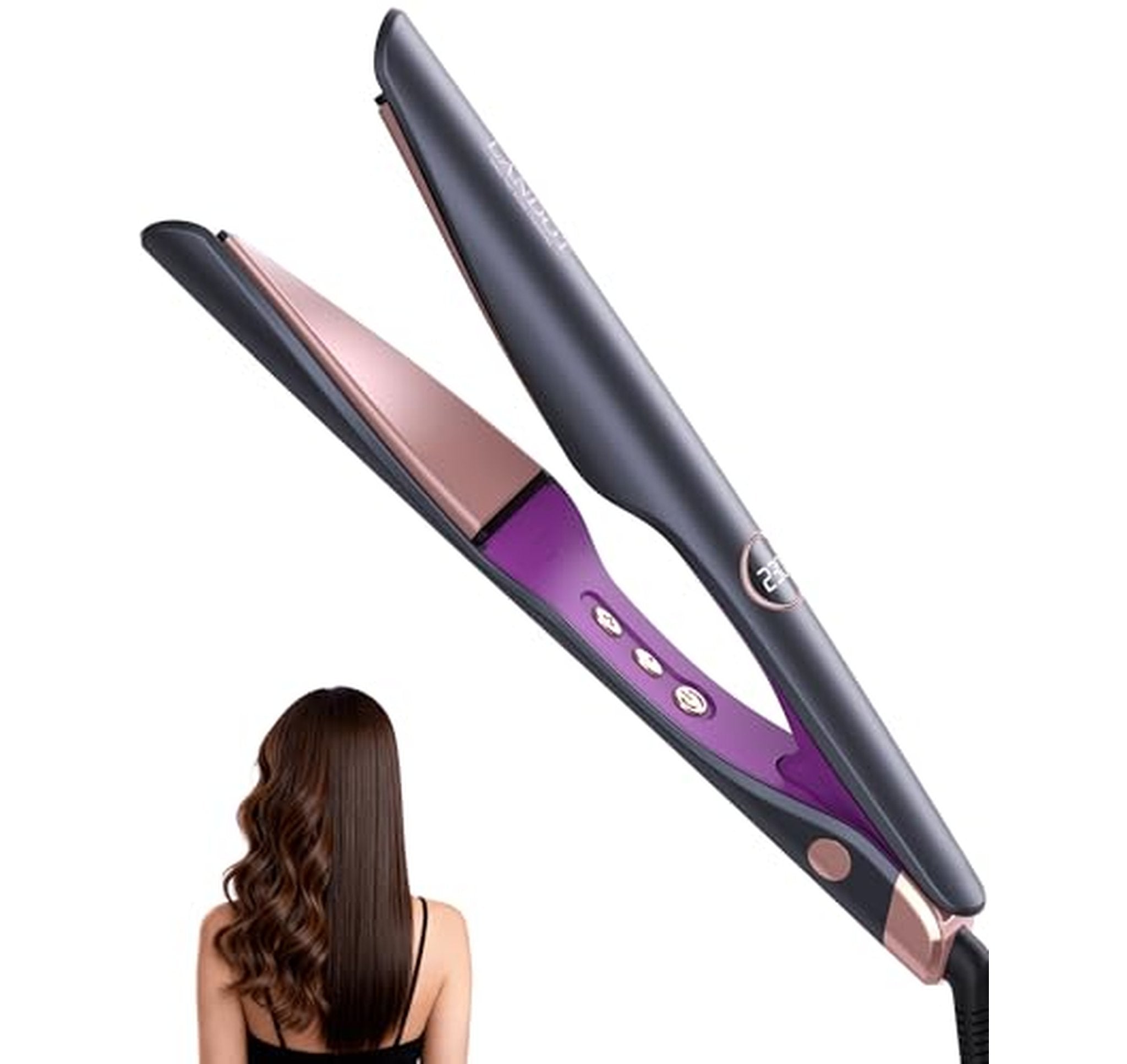 2-in-1 Hair Straightener and Curling Iron Styler