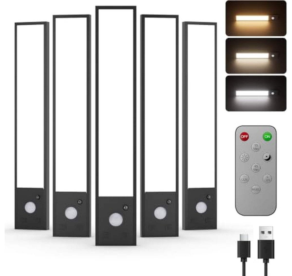 5 Pack Motion Sensor Rechargeable Under Cabinet Lights