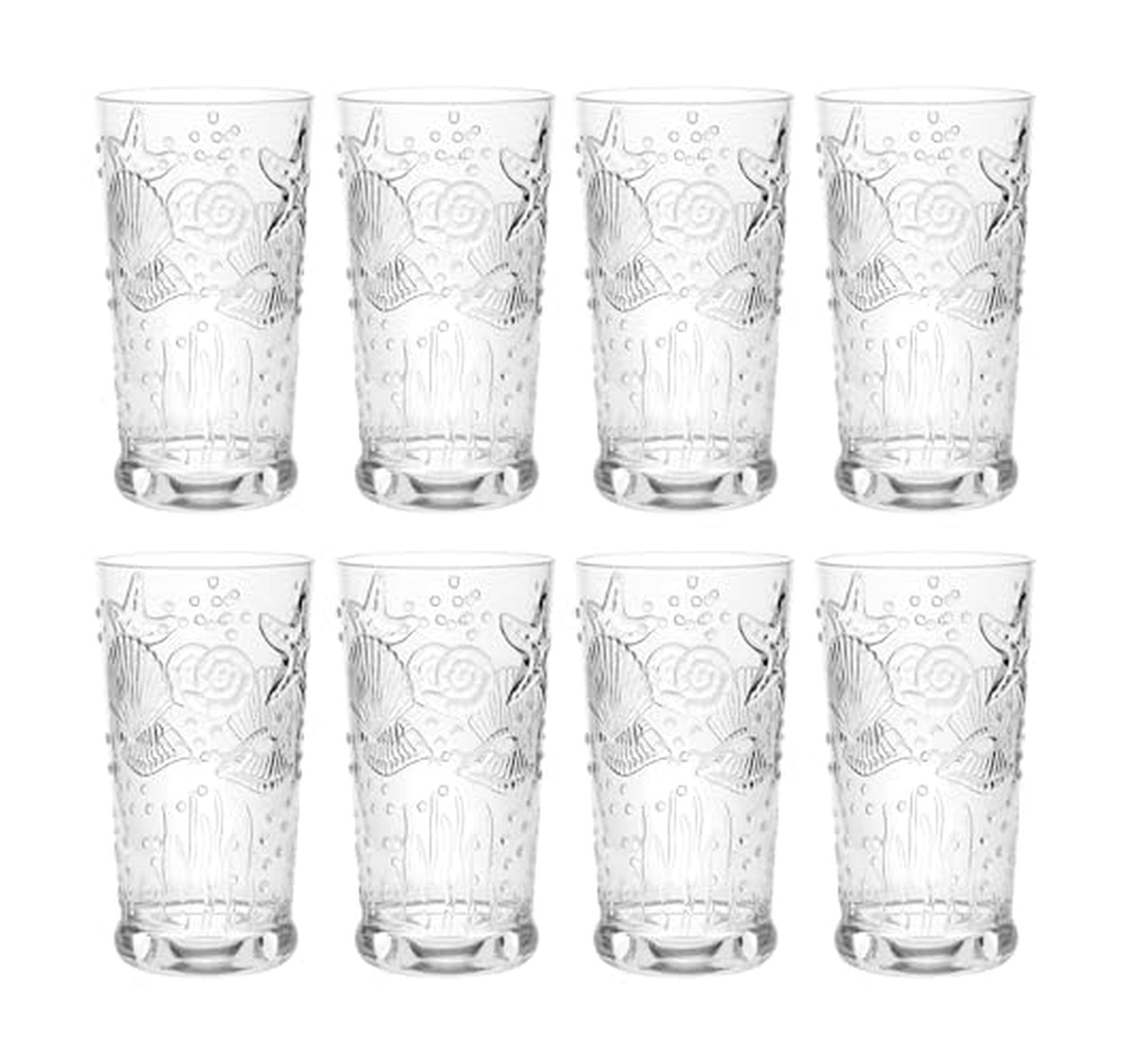8 Pack 20-Ounce Plastic Tumbler Drinking Glasses