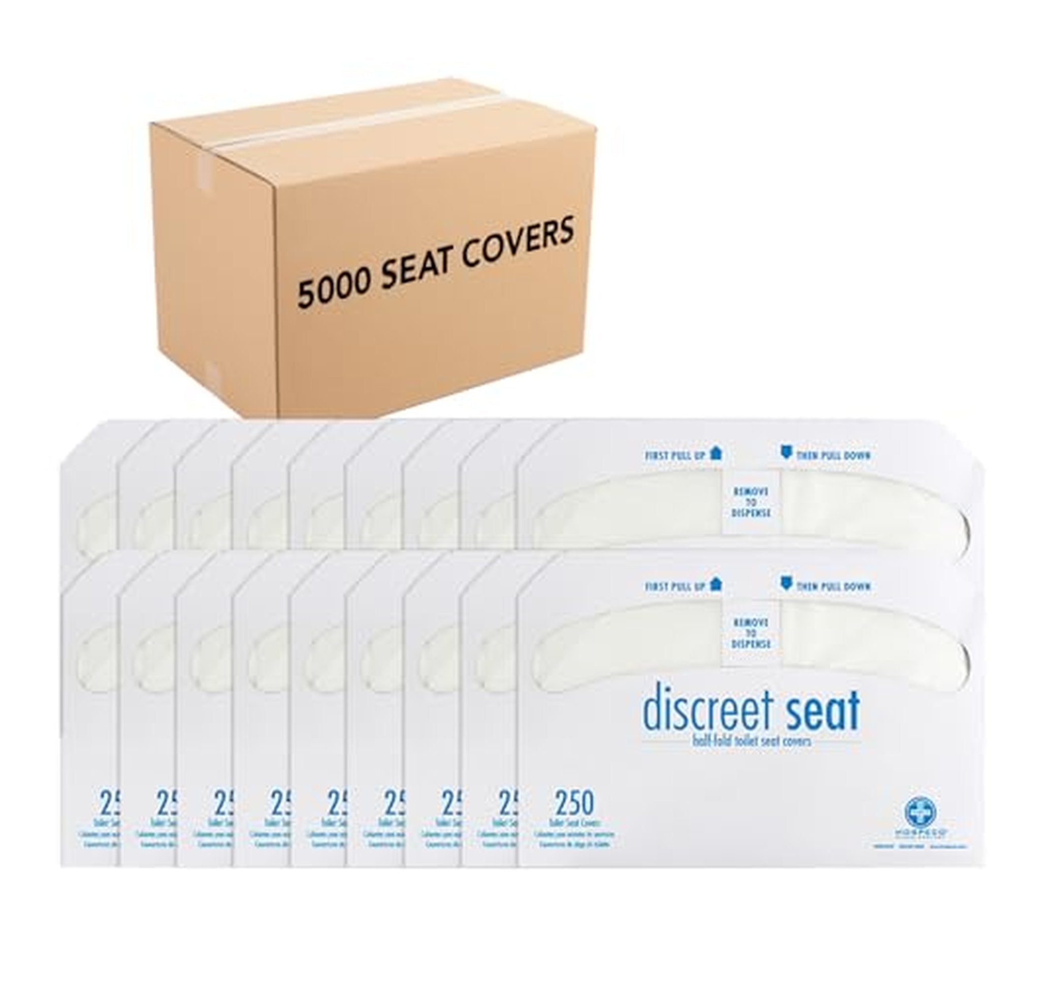 20 Pack Half-Fold Toilet Seat Covers, 250 Count